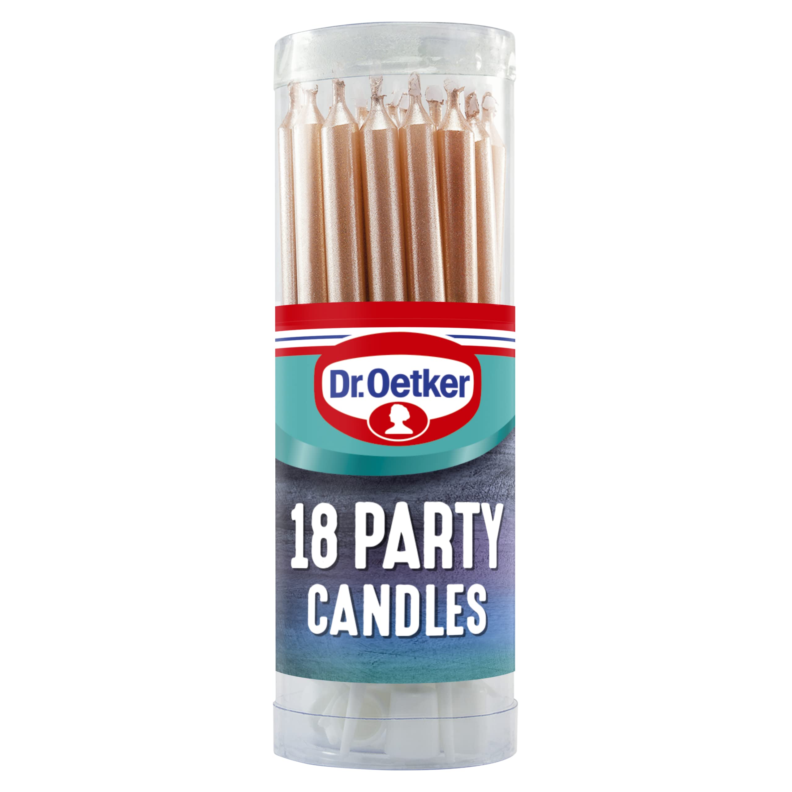 Dr. Oetker Partykerzen - Verschiedene pastellfarbene Kerzen mit Halter 5