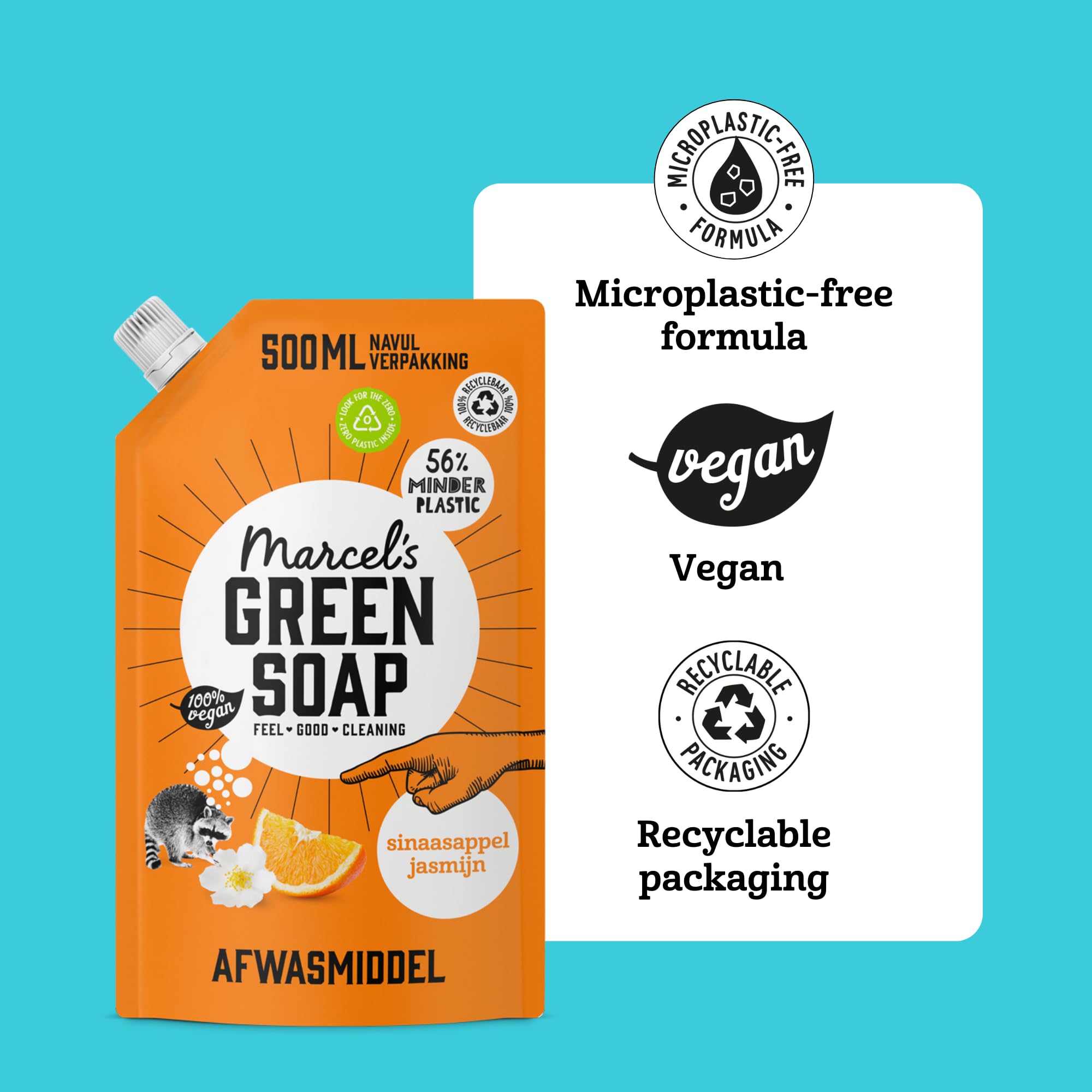 Marcel's Green Soap - Orange &amp; Jasmin Spülmittel Nachfüllpackung 6