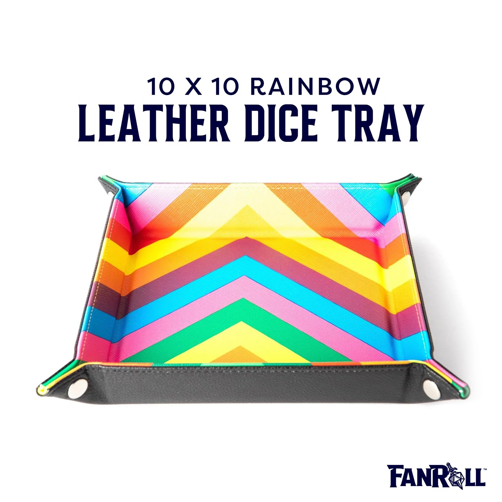Metallic Dice Games FanRoll Faltbares Würfeltablett mit PU-Lederrückseite – Metallic 6