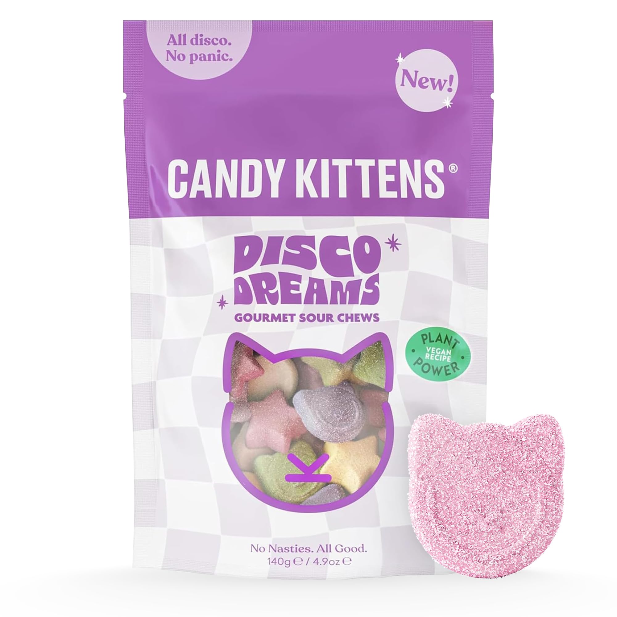 Candy Kittens Disco Dreams Vegan Sweets – 140g Fizzy Treats with Real Fruit Juice, Plant-Based Pick and Mix Snack