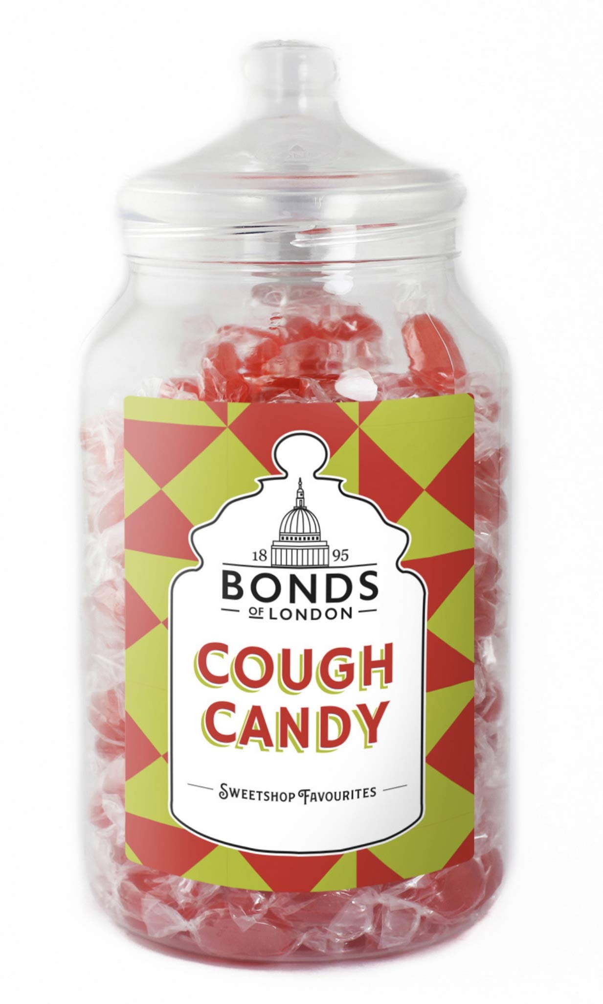 Bonds of London Cough Candy Jar - Vegetarian Retro Hard Sweets, 1.7 kg Glass Jar