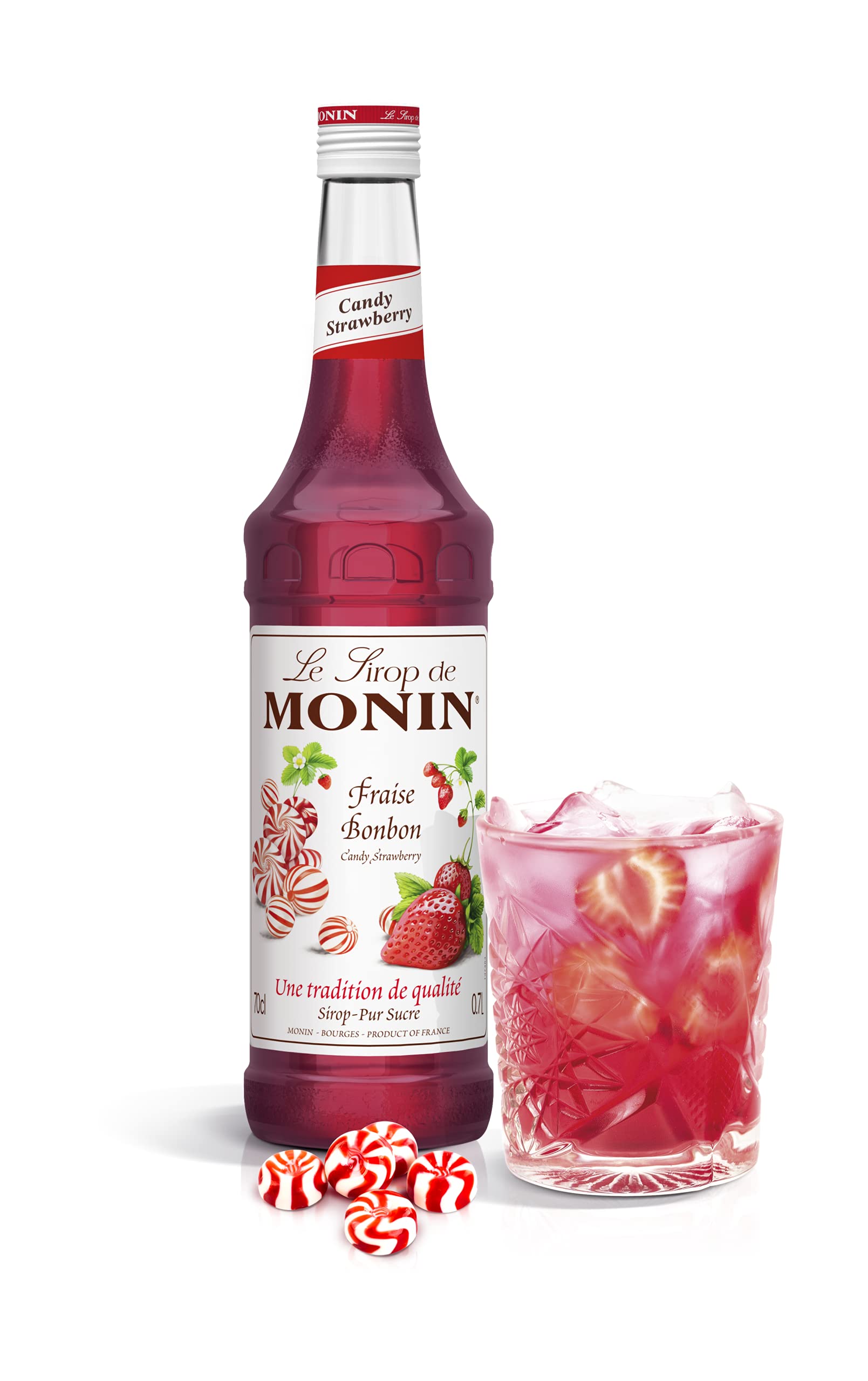 MONIN Candy Erdbeersirup 700 ml – Vegan, allergenfrei, natürliche Aromen für Cocktails und Mocktails 3