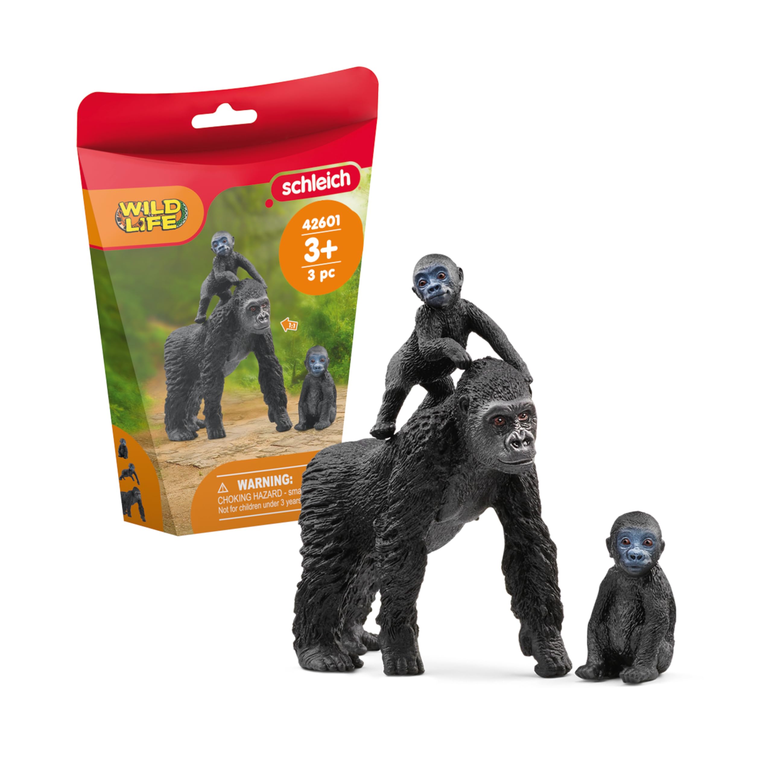 SCHLEICH Gorilla Family Wildlife Playset - 3-Piece Animal Figurine for Kids 3-8 Years 8