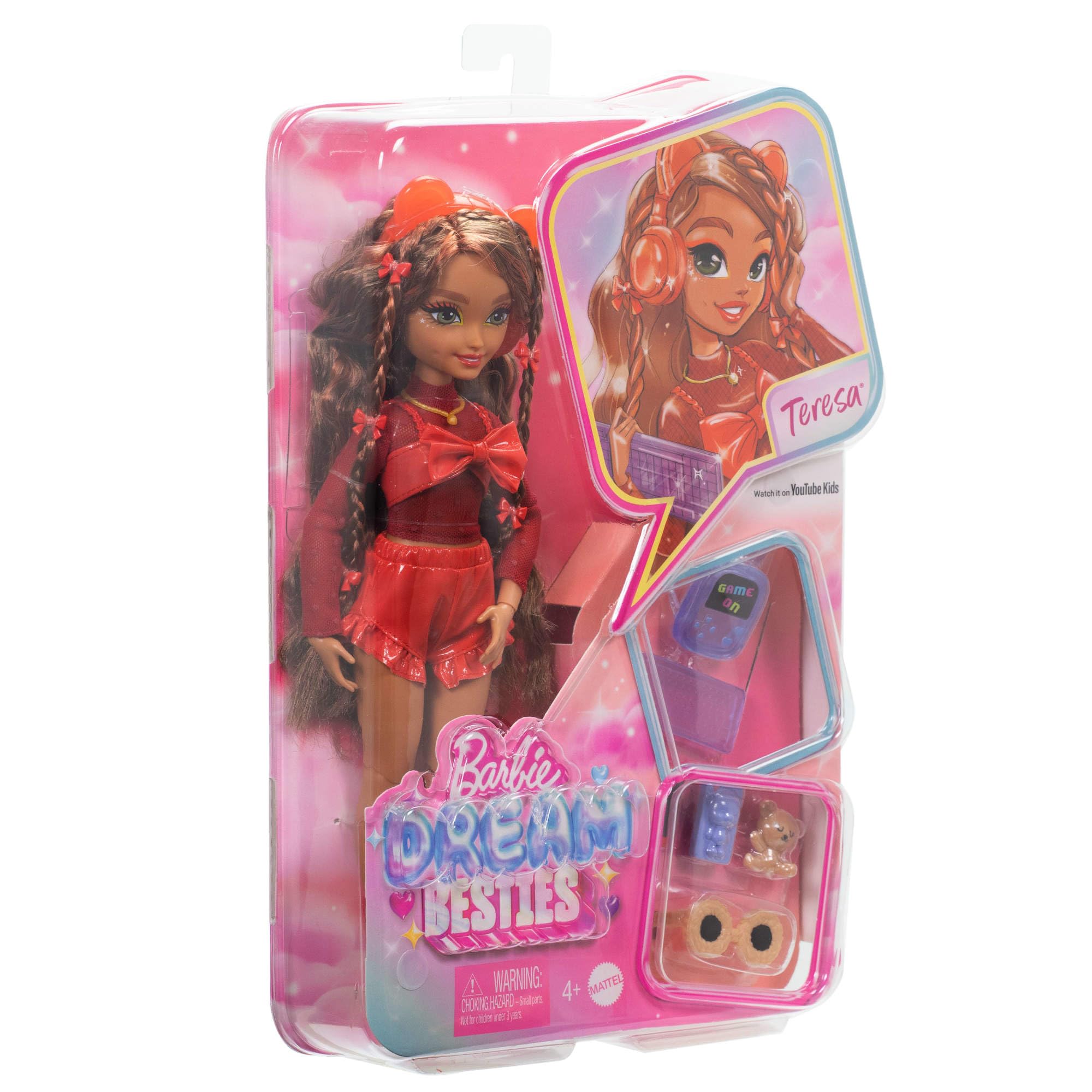 Barbie Dream Besties Teresa Posable Fashion Doll with Video Game Accessories and Styling Clips 12