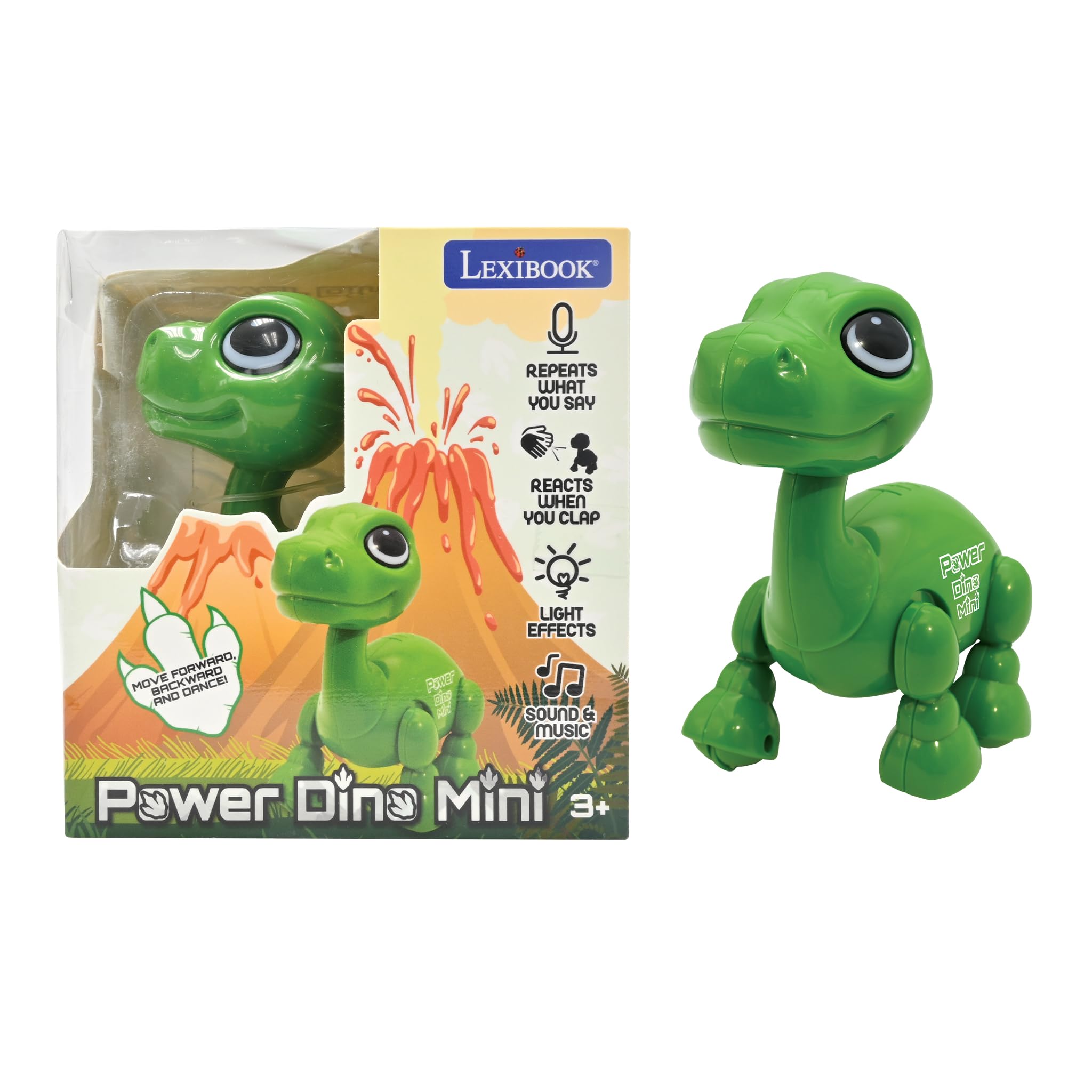 Lexibook Power Dino Mini - Interactive Dinosaur Robot with Lights, Sounds & Voice Recording - Ages 3+ 8