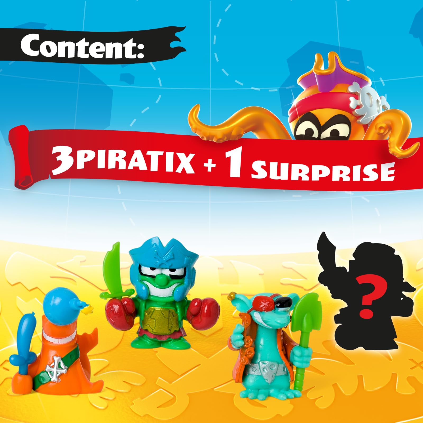 PIRATIX Adventure World Golden Treasure Series - 4 Pack with Surprise Figure 4