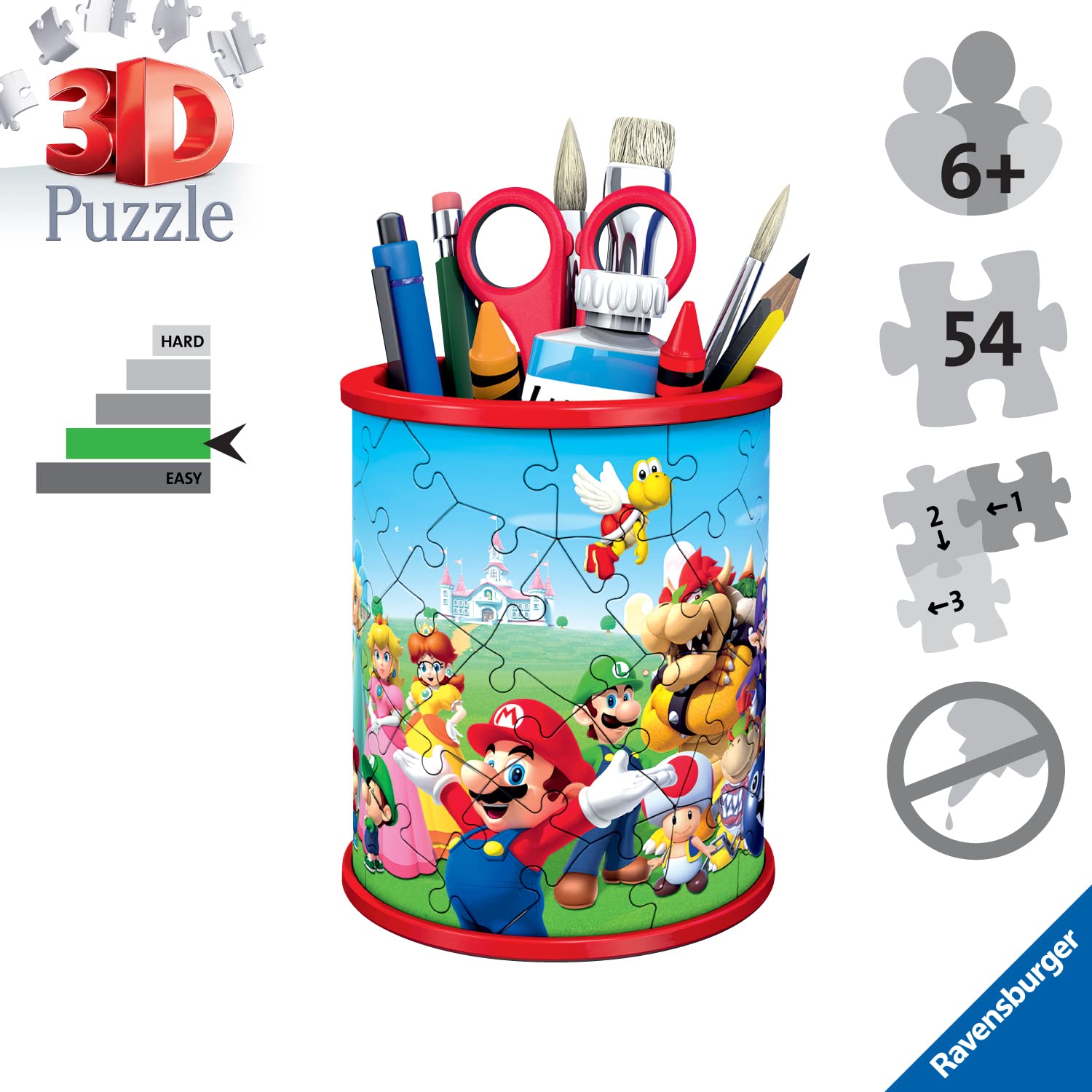 Ravensburger Super Mario Brothers Pencil Pot 3D Jigsaw Puzzle - 54 Pieces 6