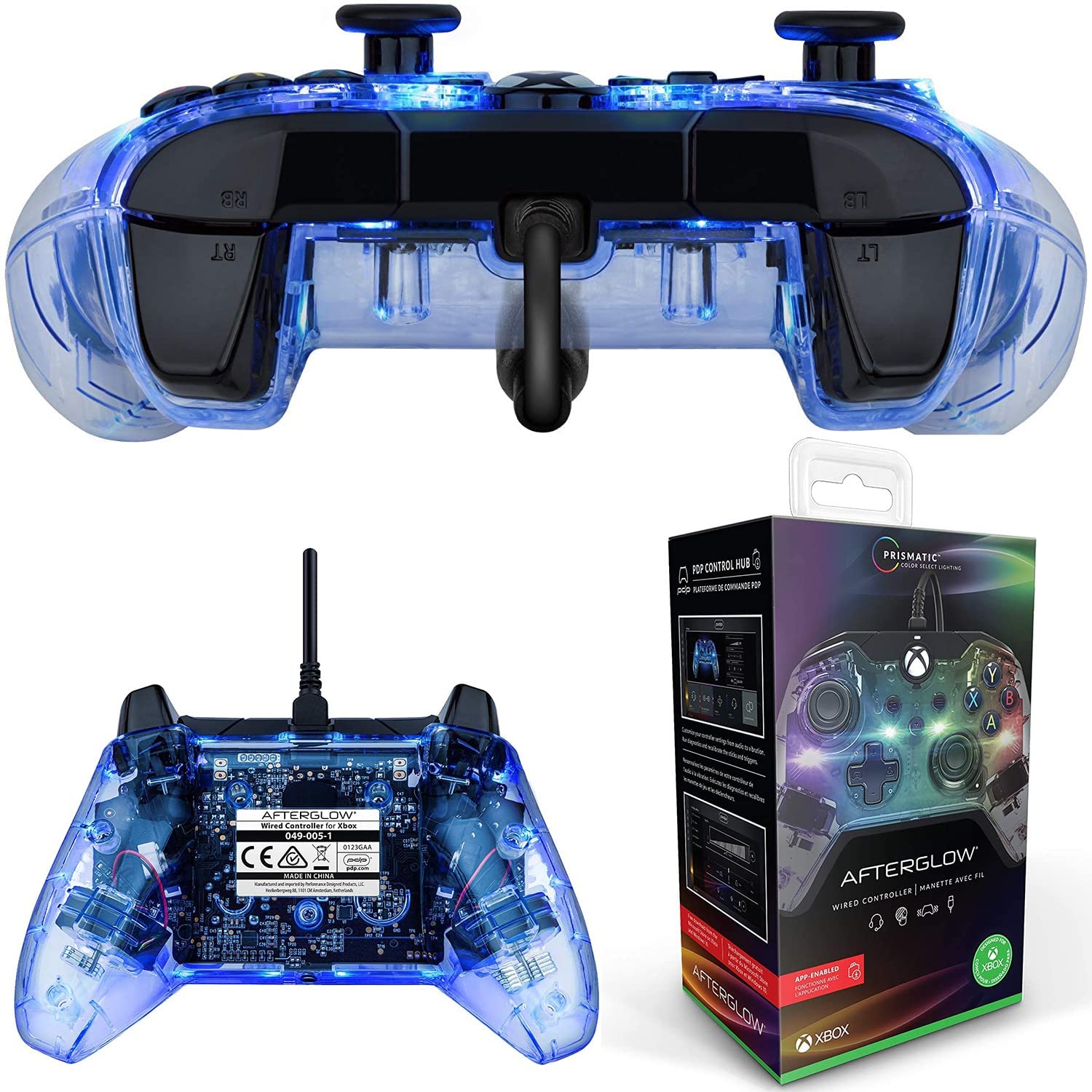 PDP Afterglow LED-Gamecontroller mit Kabel – RGB-Beleuchtung – Audiosteuerung – Dual-Vibration – Xbox Series X|S, Xbox One, PC 4