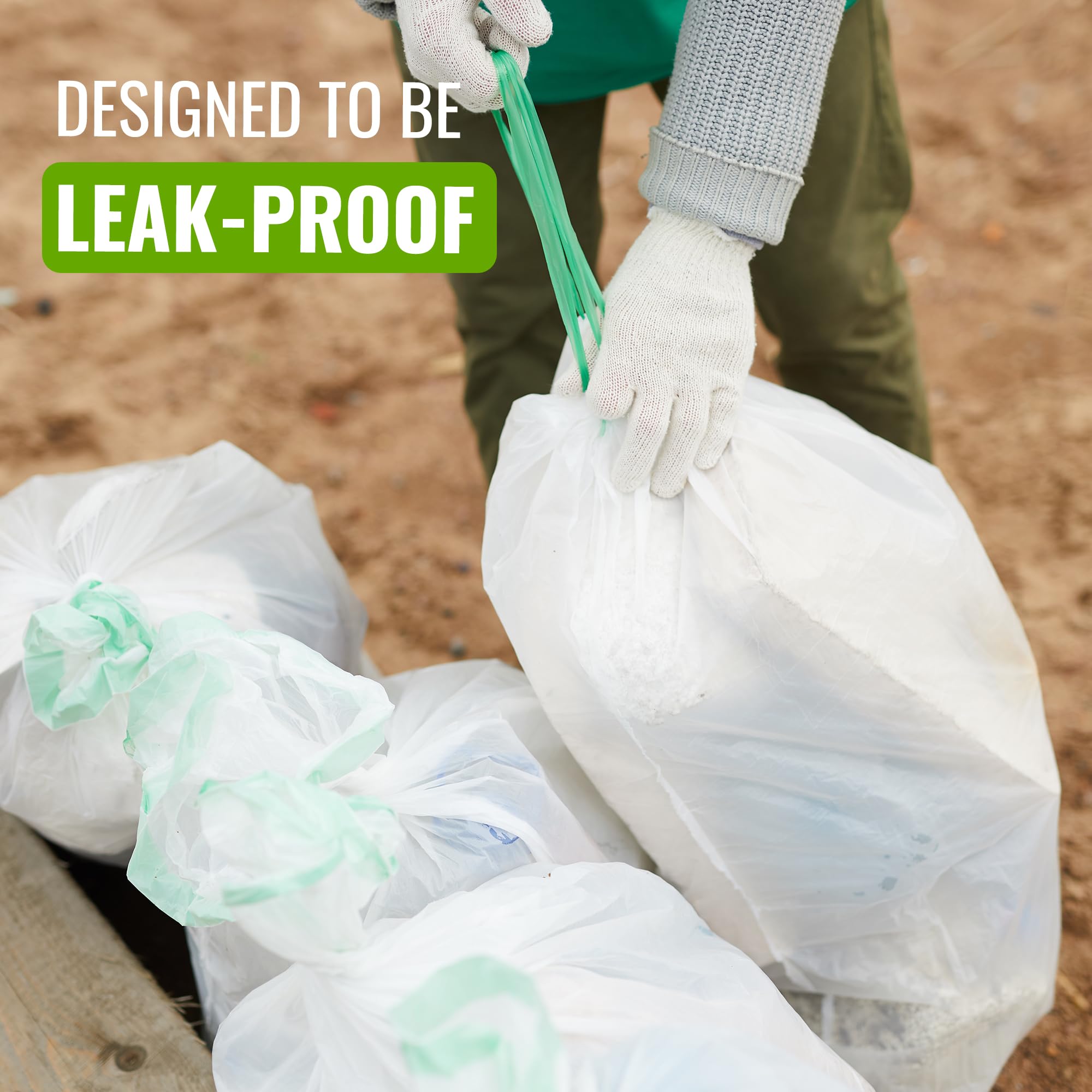 EcoBag 40 Pack White Kitchen Drawstring Bin Liner - 30L - 25 Microns - 232 Model 6