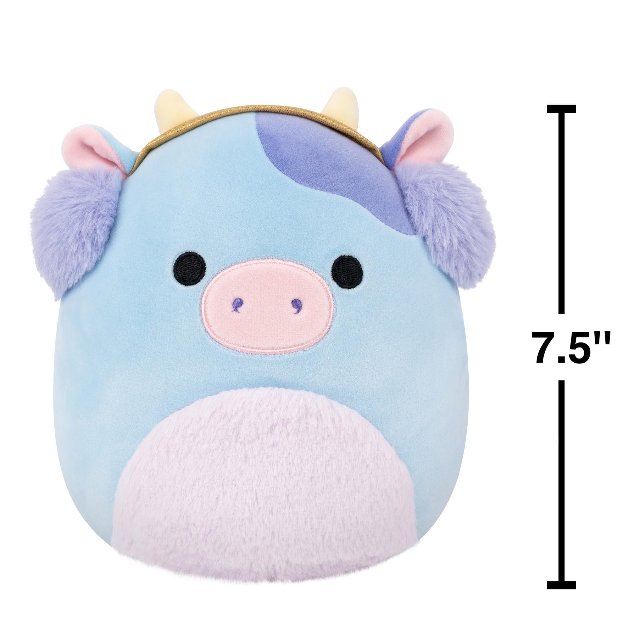 Squishmallows Clayton the Blue Cow with Earmuffs - 7.5-Inch Plush Toy for Ages 3+ 6