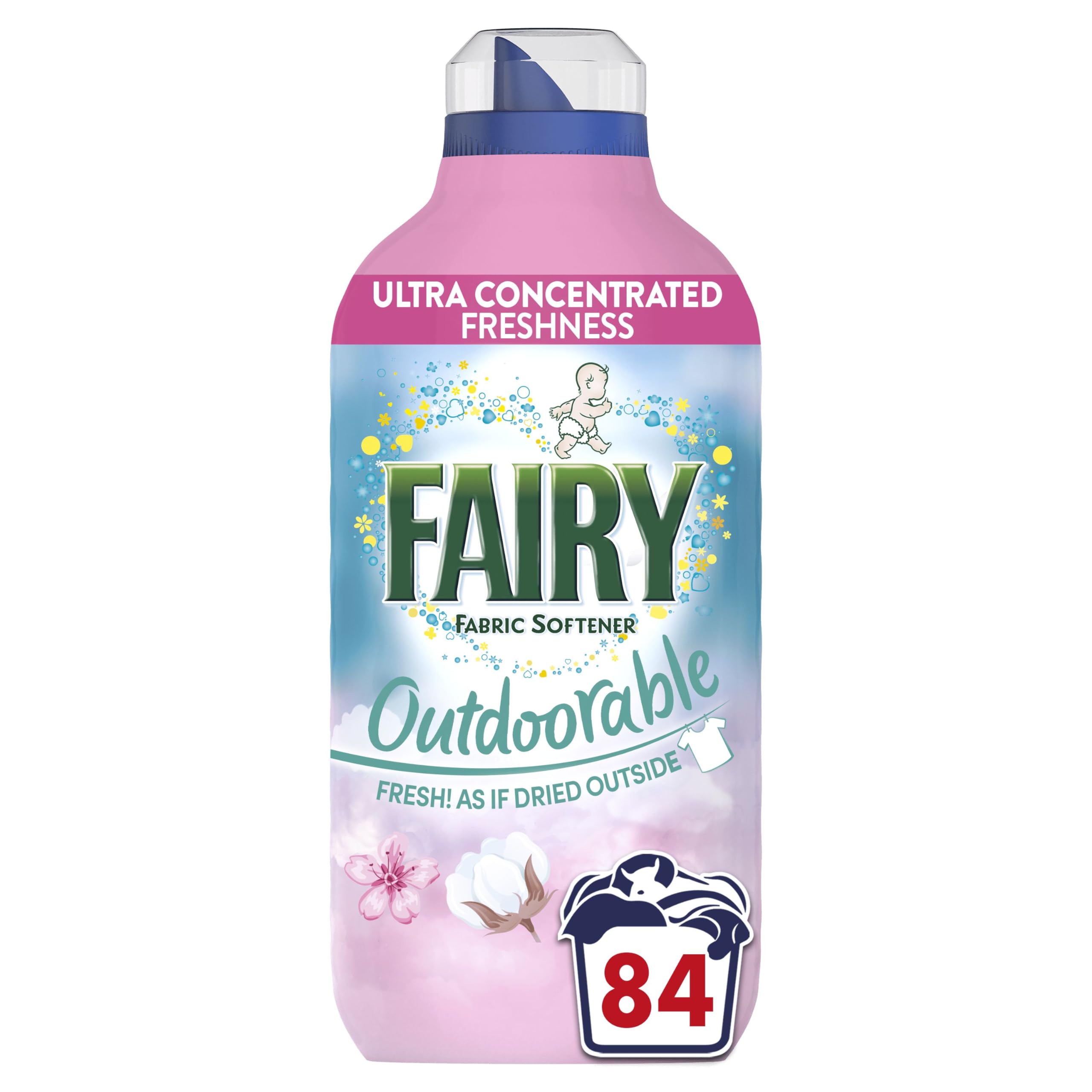 Fairy Non Bio Outdoorable Fabric Conditioner, Cherry Blossom & Nordic Cotton, 84 Washes, 1.18 L