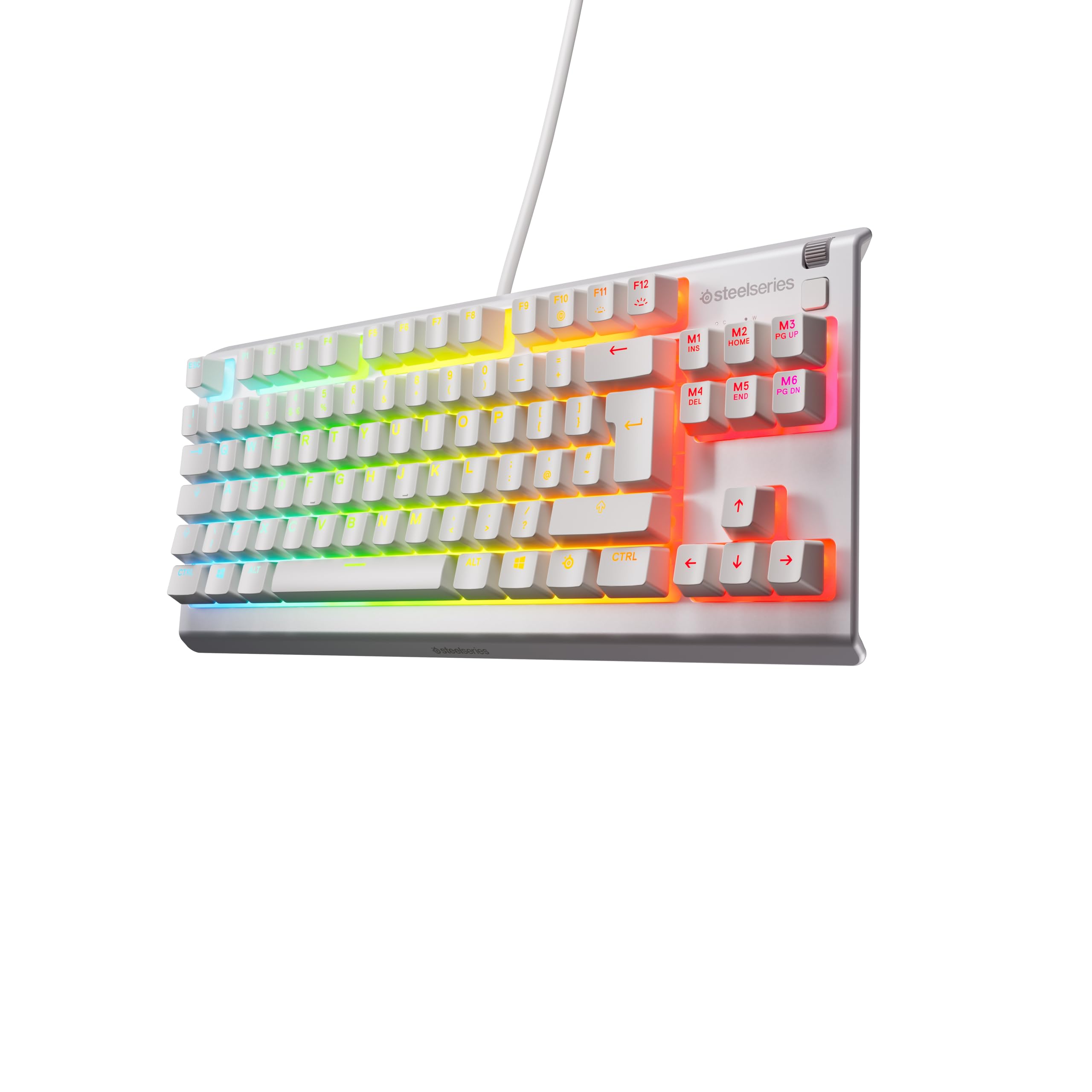 SteelSeries Apex 3 TKL Weiße RGB-Gaming-Tastatur – UK-Layout – 8-Zonen-RGB – Flüsterleise Schalter – Wasserfest 5