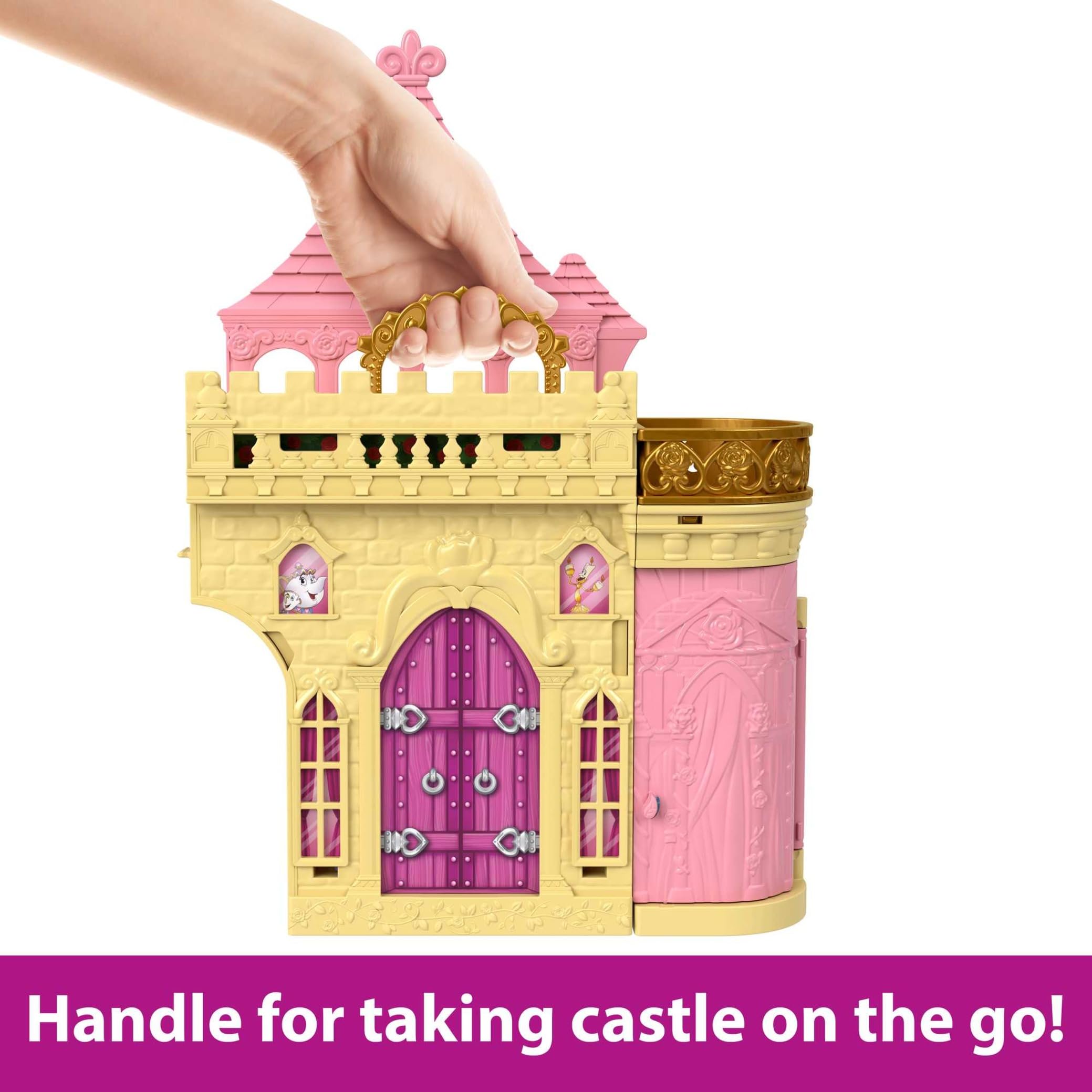 Mattel Disney Princess Storytime Stackers Belle's Castle Playset - 15-Piece Stackable Doll House for Kids 3 Years & Up 6