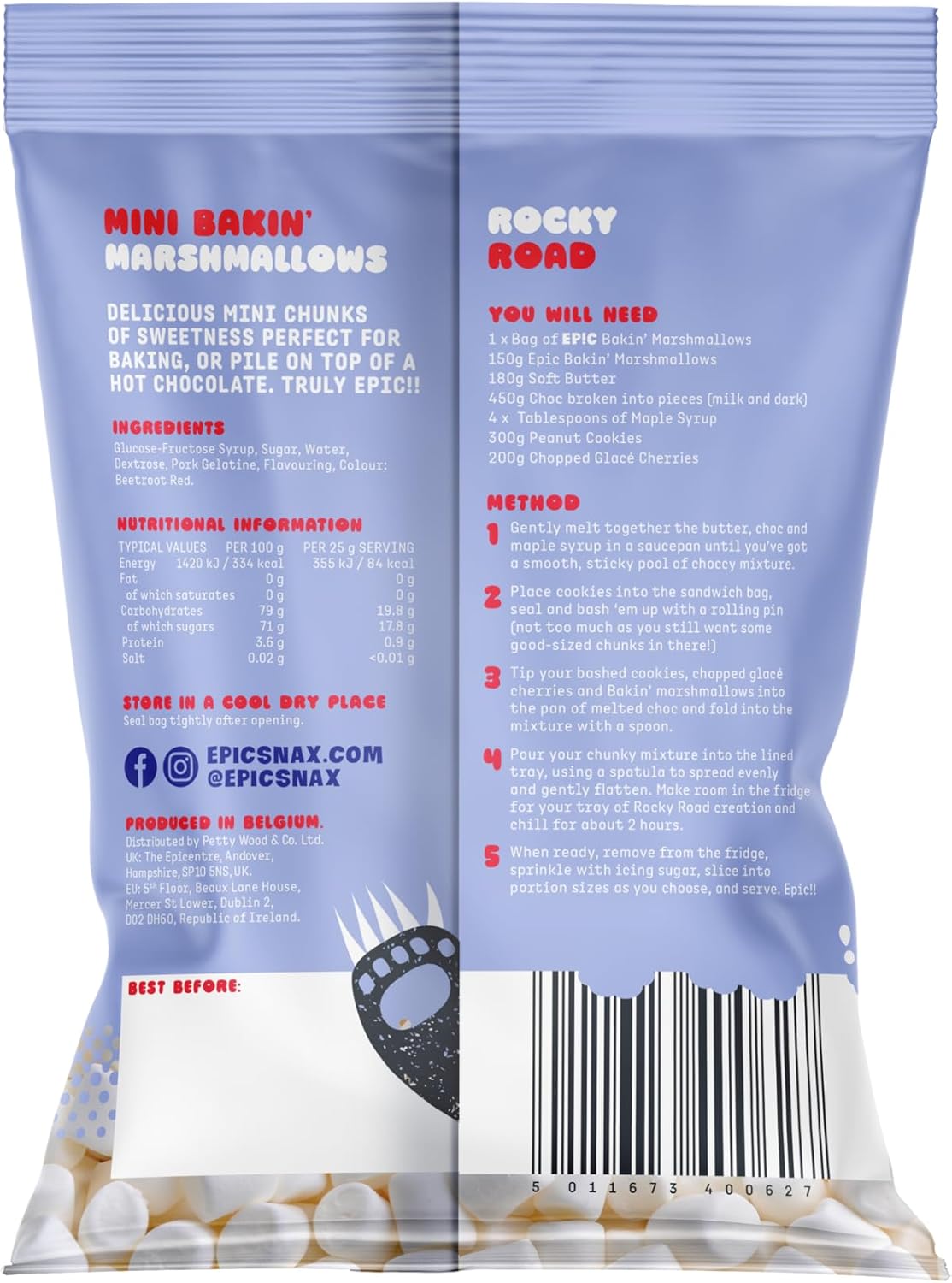 EP!C SNAX CO Mini Chunks Bakin' Marshmallows im amerikanischen Stil, 150 g 5