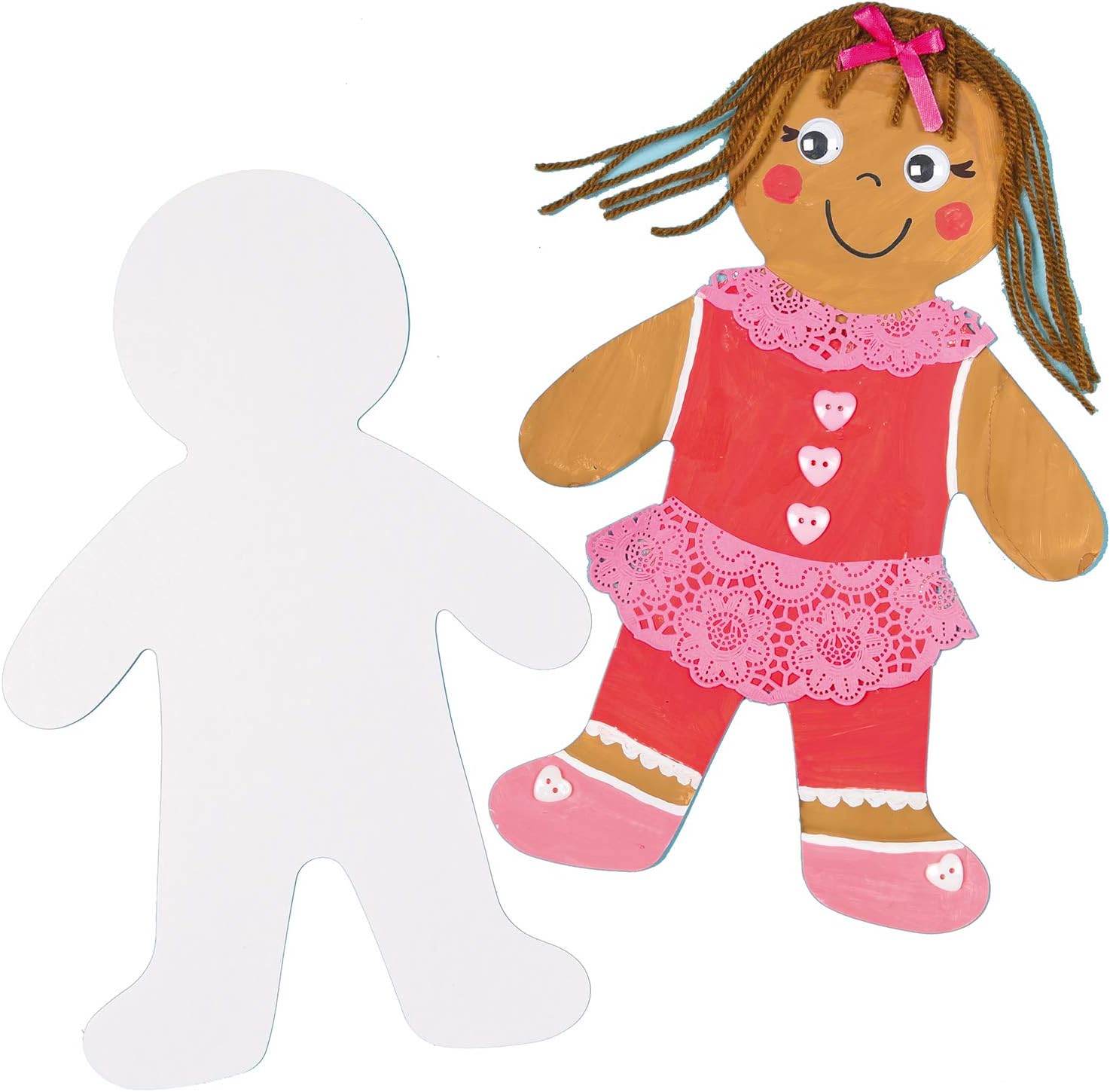 Baker Ross EK526 Large Person Card Shapes - Pack of 12 for Kids Arts and Crafts, 30cm White Cut-Outs