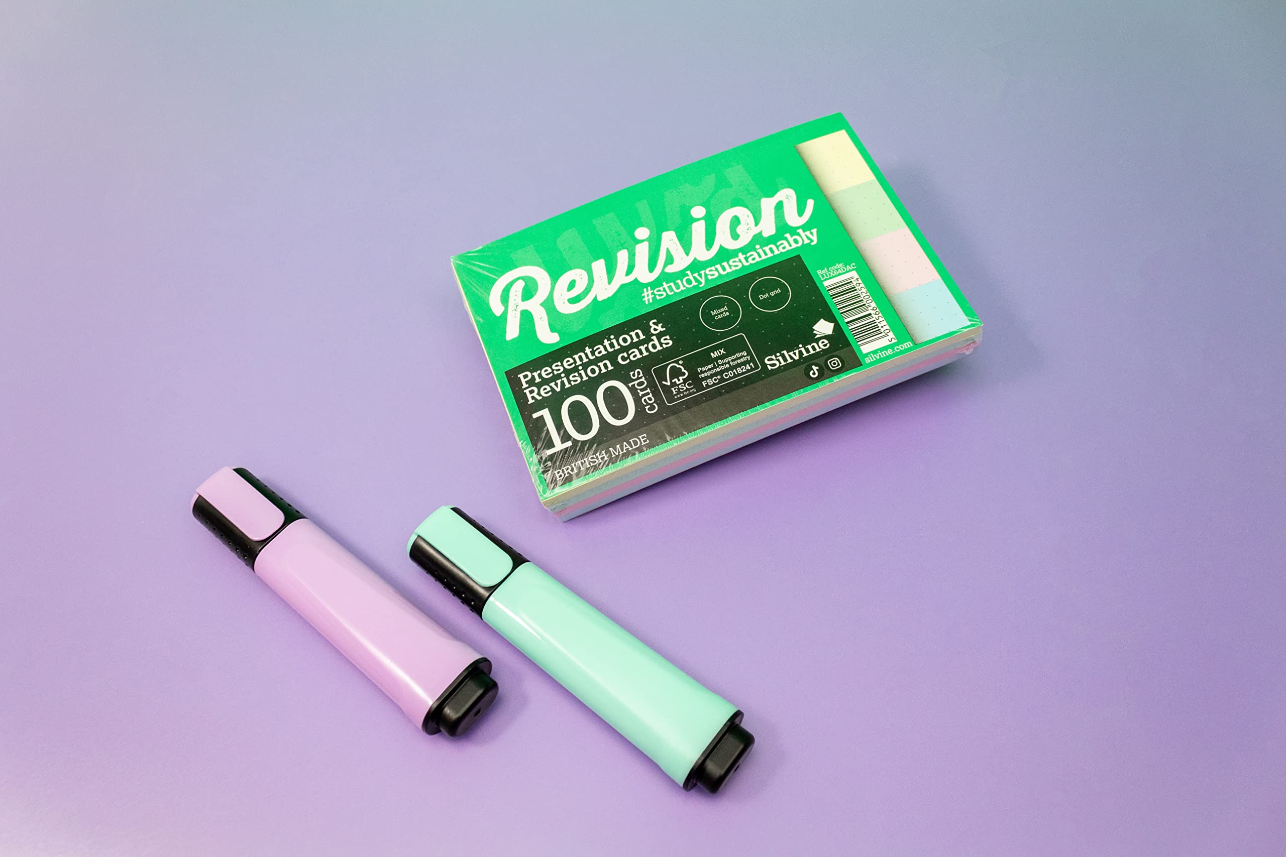 Luxpad Revision A6 Flash Cards - 5mm Dot Grid, 100 Cards in Assorted Colours 6