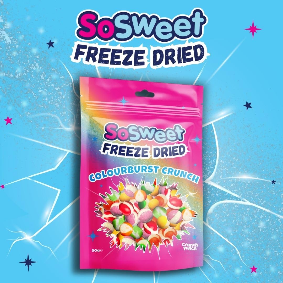SoSweet Freeze Dried Sweets – Colourburst Crunch 50g | Rainbow Flavour | Crispy Fruit Snack 6