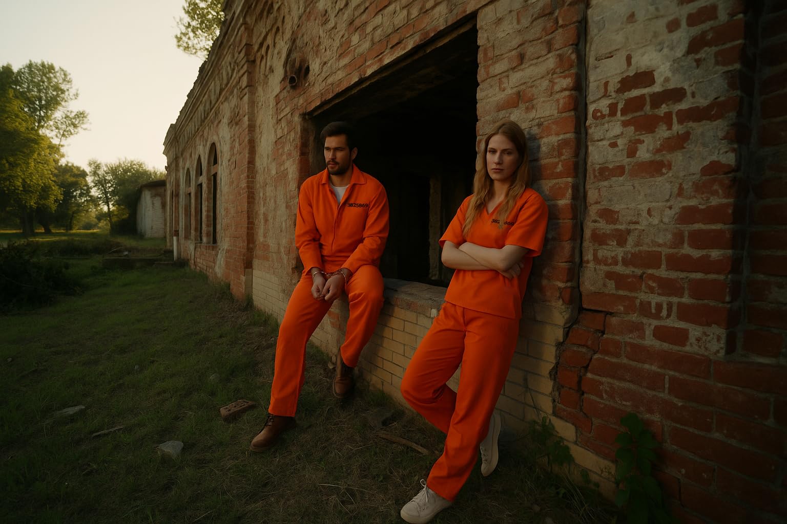 HENBRANDT Adult Prisoner Overall Costume - Orange, One Size (Fits Chest 38-40") 3