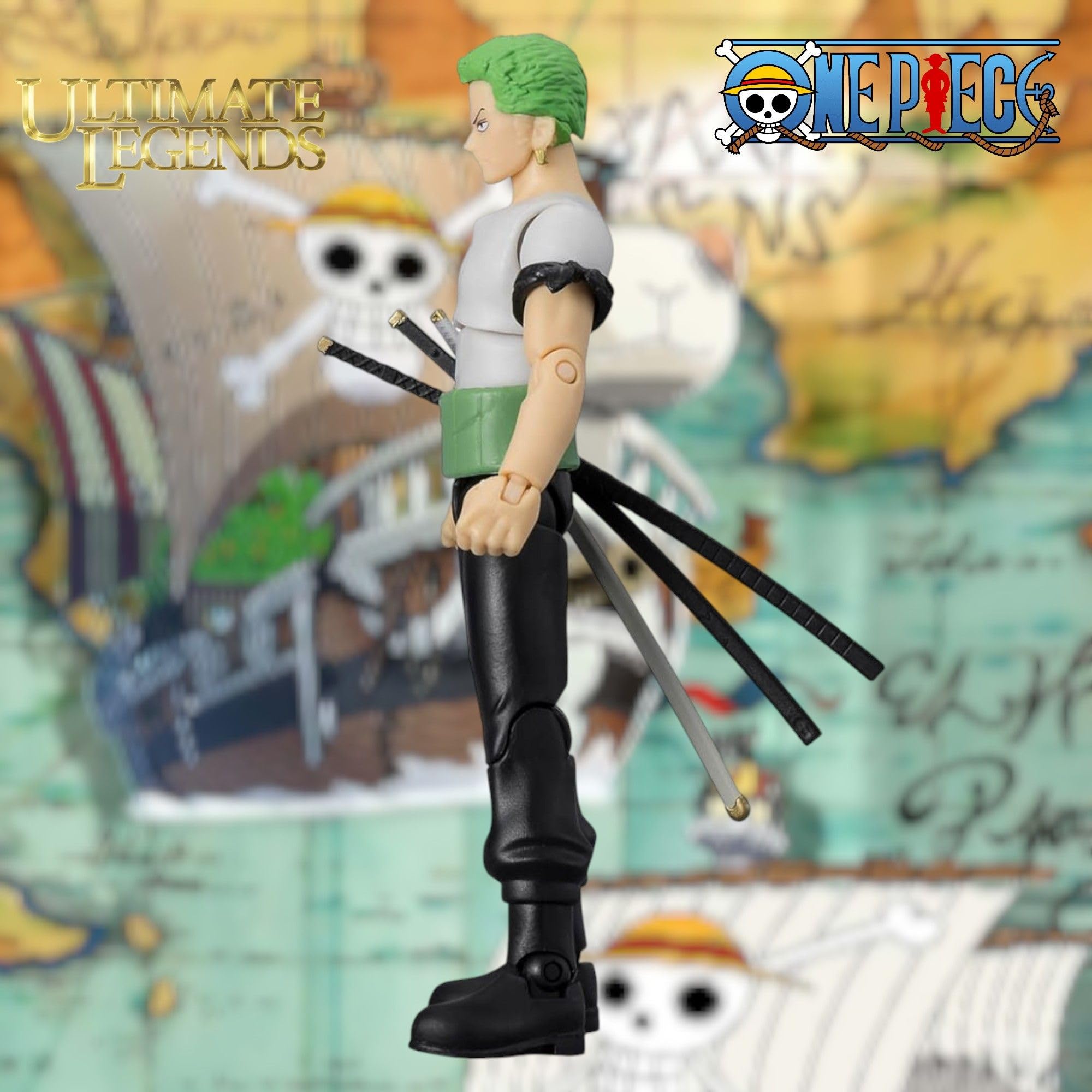 BANDAI Ultimate Legends Zoro Action Figure - 12.5cm Posable Anime Figure with 3 Swords 5