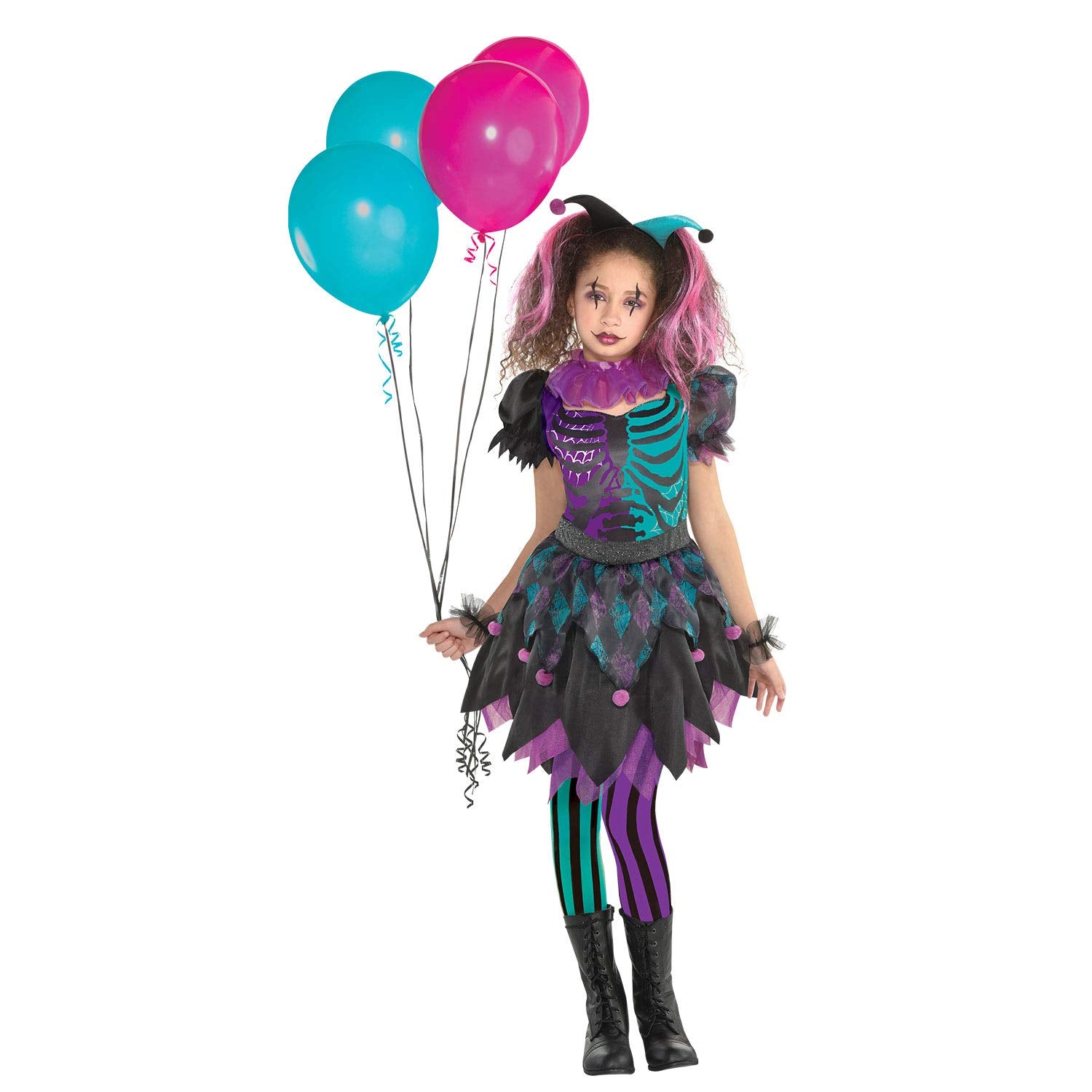Amscan Haunted Harlequin Costume - Girls 8-10 Years
