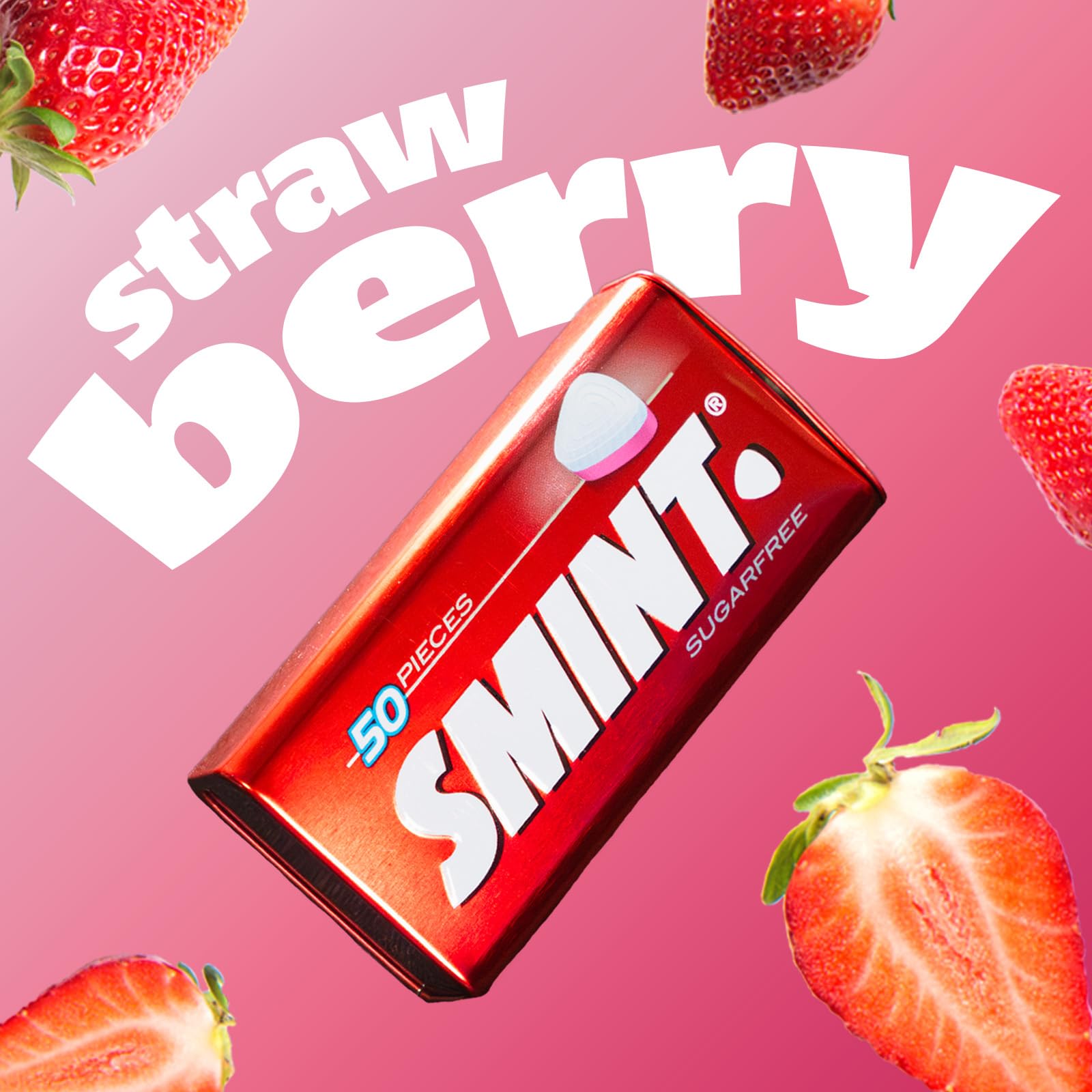 Smint Sugarfree Mints - 50 XXL Strawberry Mints (Pack of 12 Tins) 7