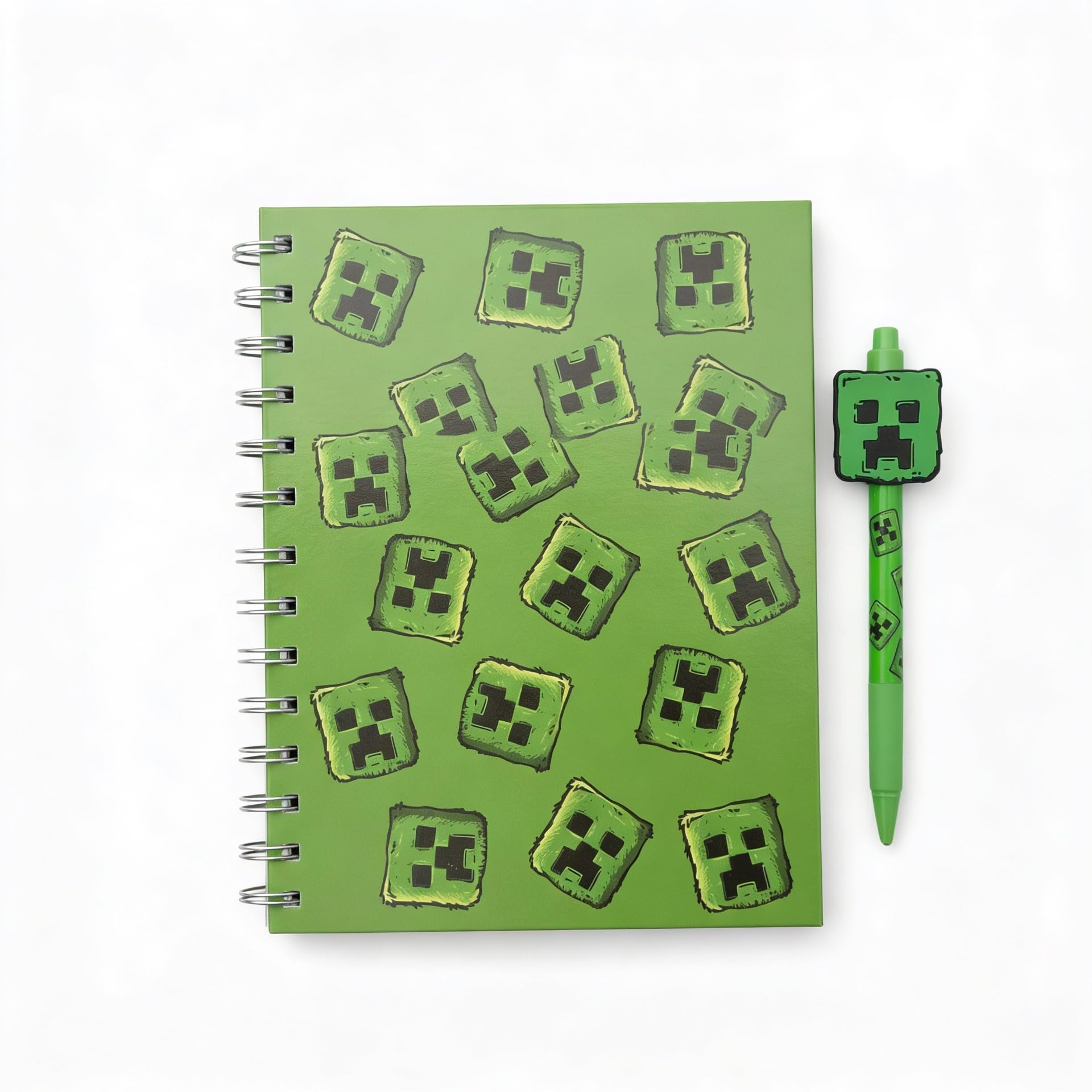 HOX Minecraft Movie Creeper Hardback Notebook & Pen Set | Green Hard Cover | A5