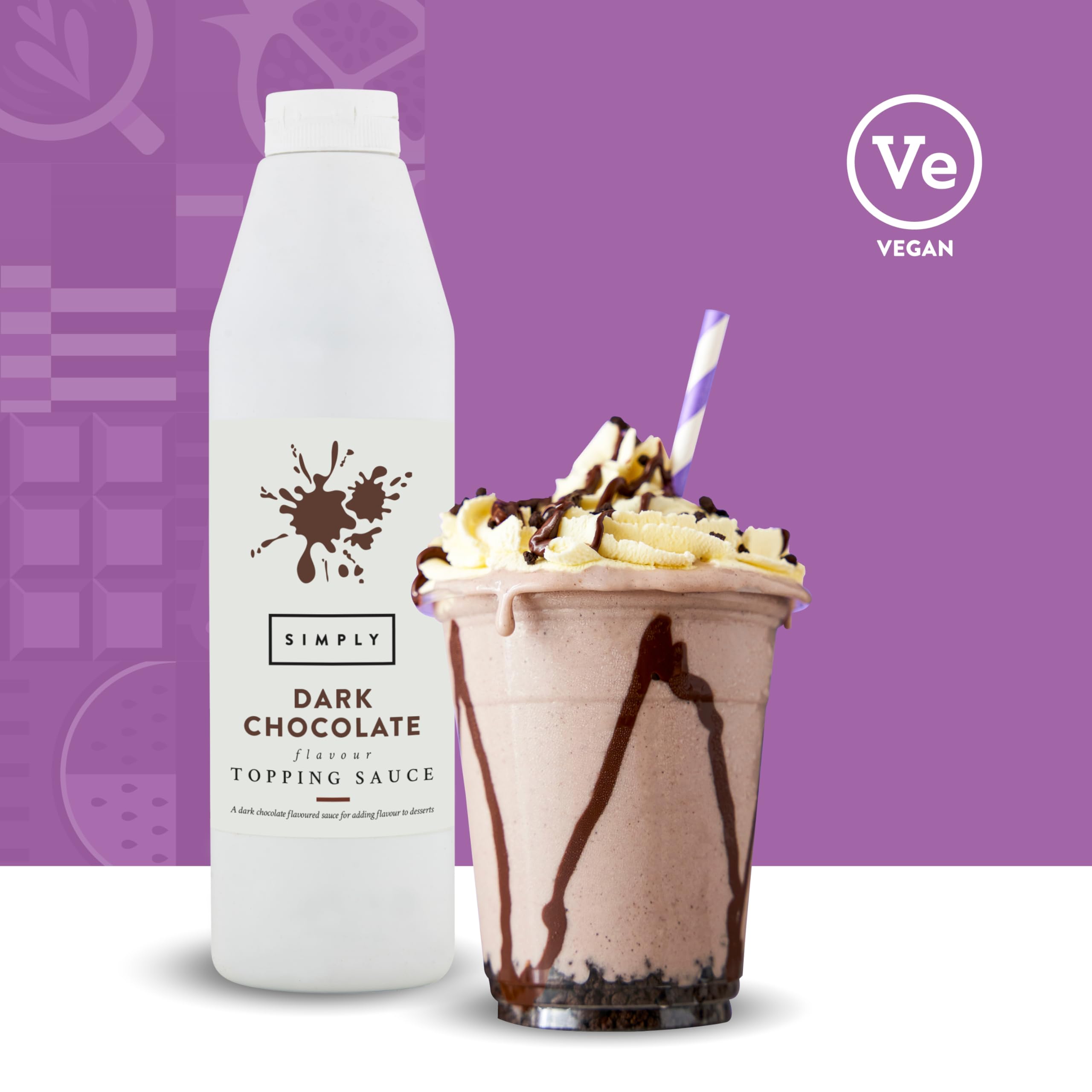 Simply Dark Chocolate Topping Sauce - Vegan, Dairy Free, Ready to Use | 1 kg