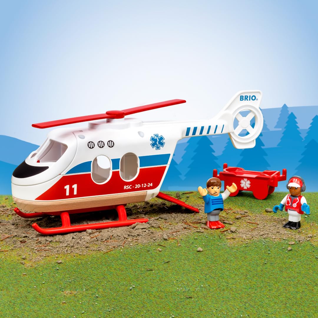 BRIO World Rettungshubschrauber-Spielset für Kinder 9
