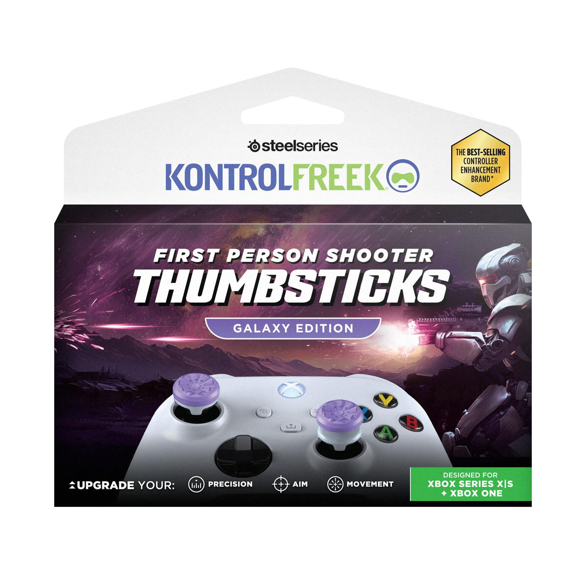 KontrolFreek FPS Freek Galaxy Purple Thumbstick Extenders for Xbox One & Xbox Series X/S