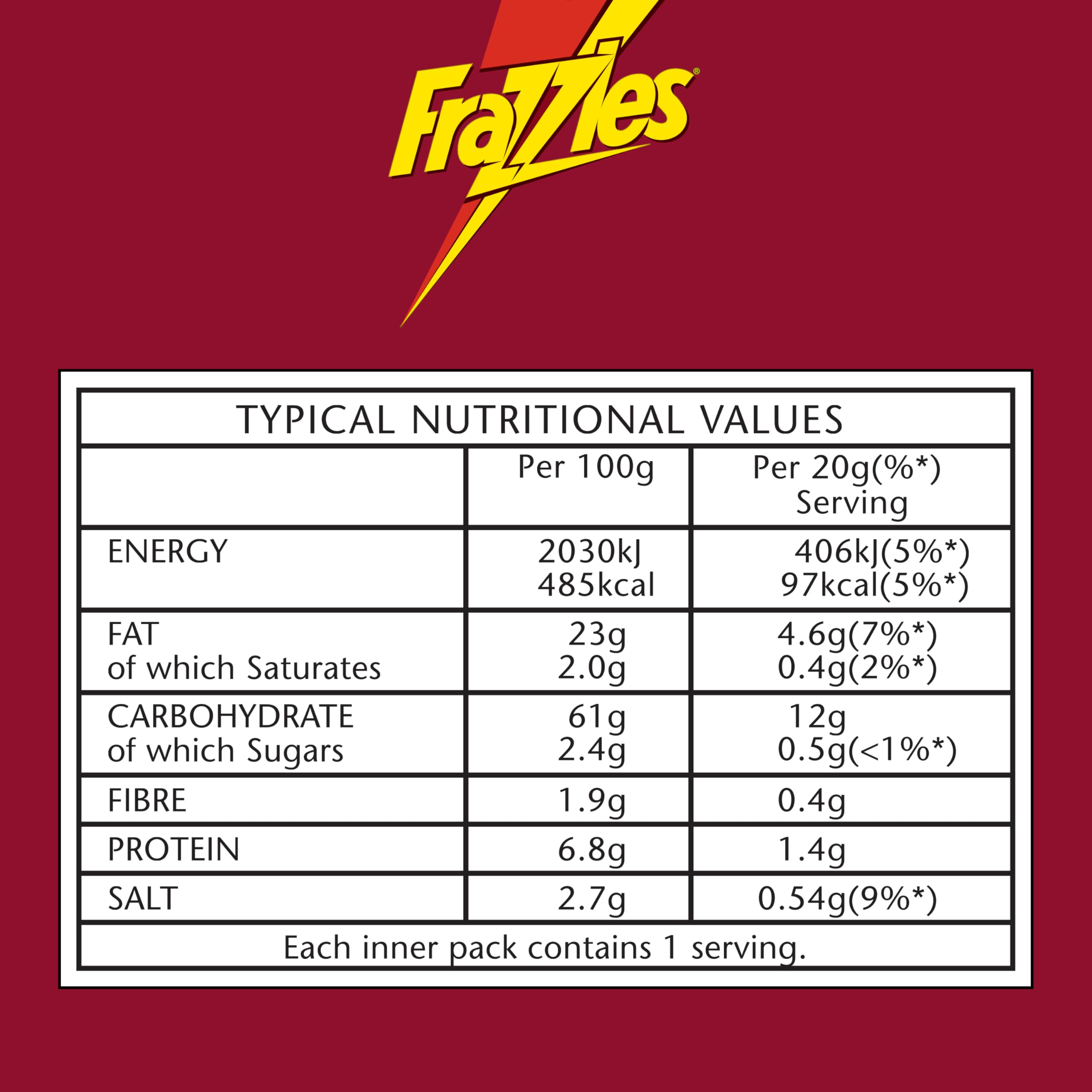 Frazzles Bacon Flavour Crisps 6pk - Baked Not Fried, 97Kcal Per Pack
