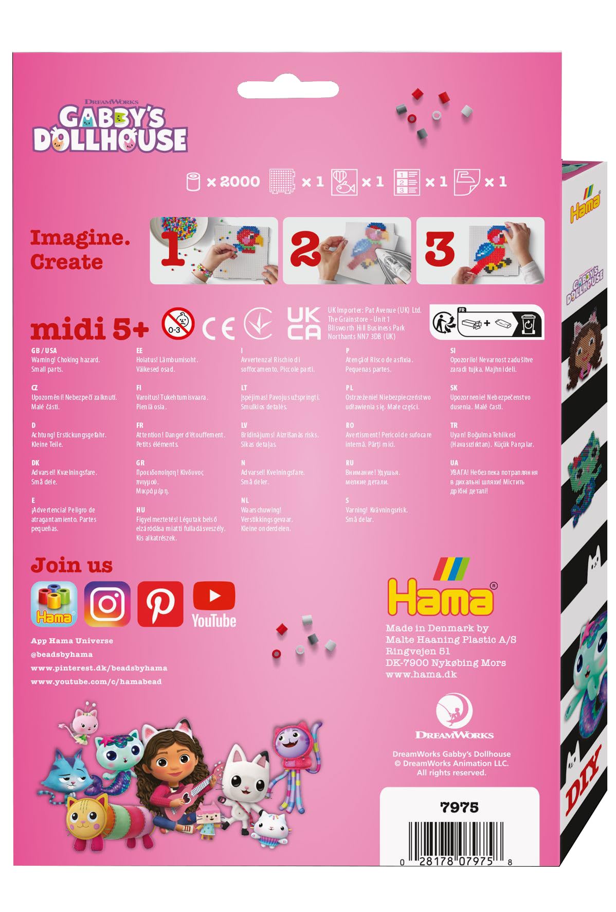 Hama Gabby's Dollhouse 2000 Fuse Beads Craft Kit with Pegboard 10