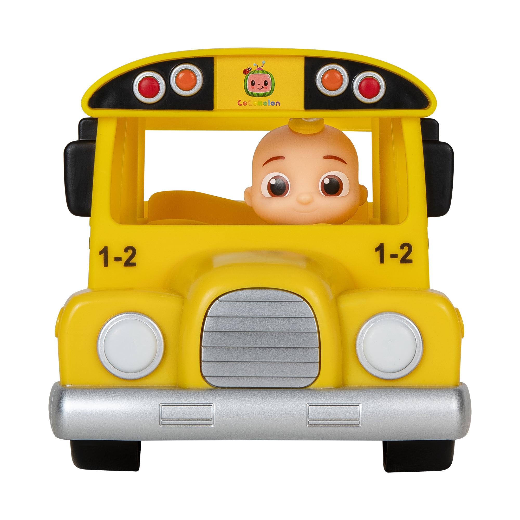 CoComelon Musical Yellow School Bus with JJ Figure - Interactive Vehicle Toy for Kids 9