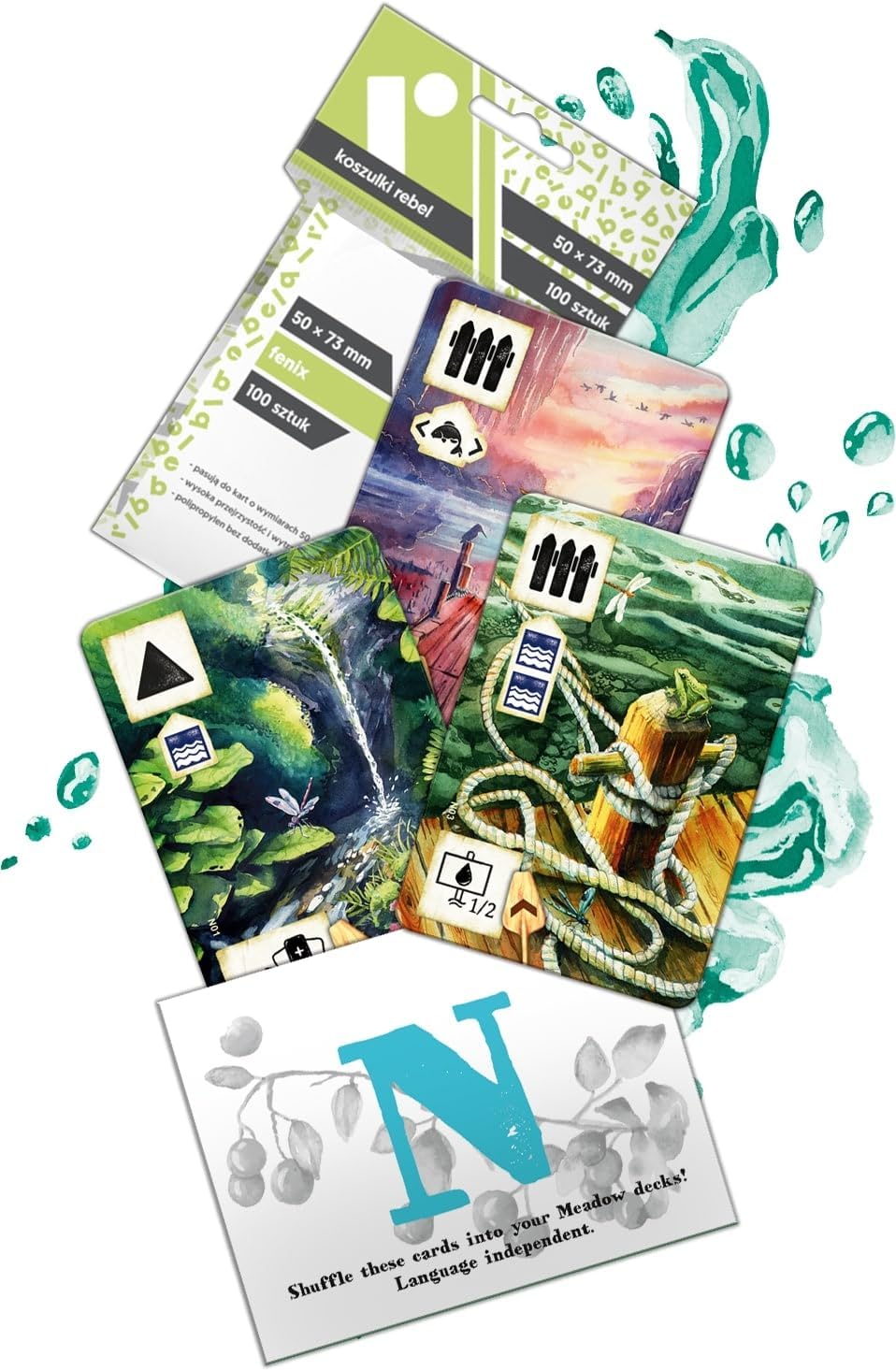 Rebel Meadow: Over the Stream Card Sleeves with Mini Game Accessory