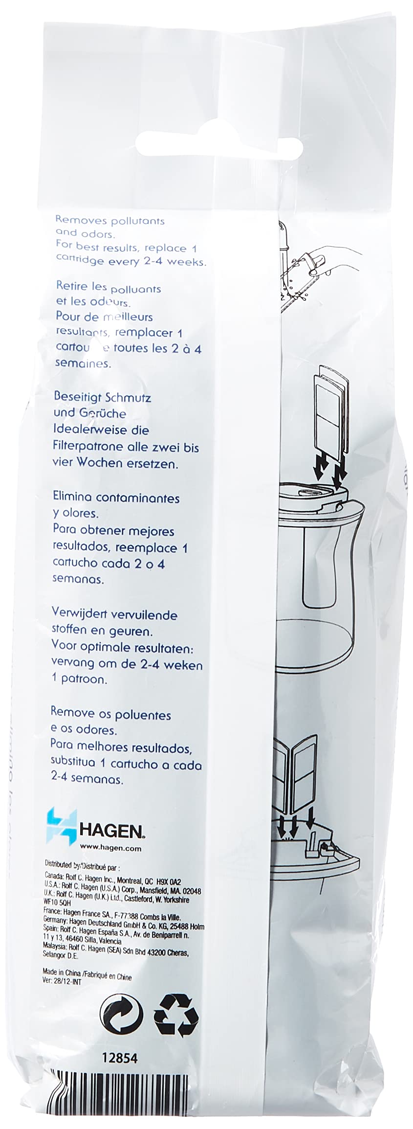 Marina 360 Carbon/Zeolite Cartridge Filter Accessory - 4 Count Pack | Removes Pollutants & Odors