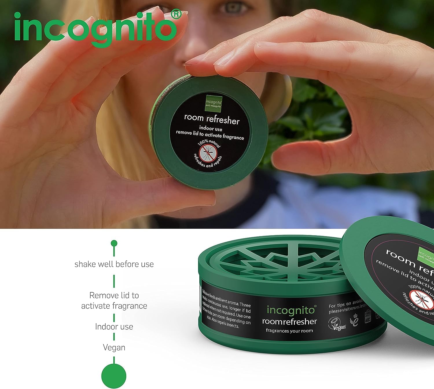 INCOGNITO All Natural DEET-Free Anti Mosquito Room Spray with Fresh Pine and Citrus Aroma 6