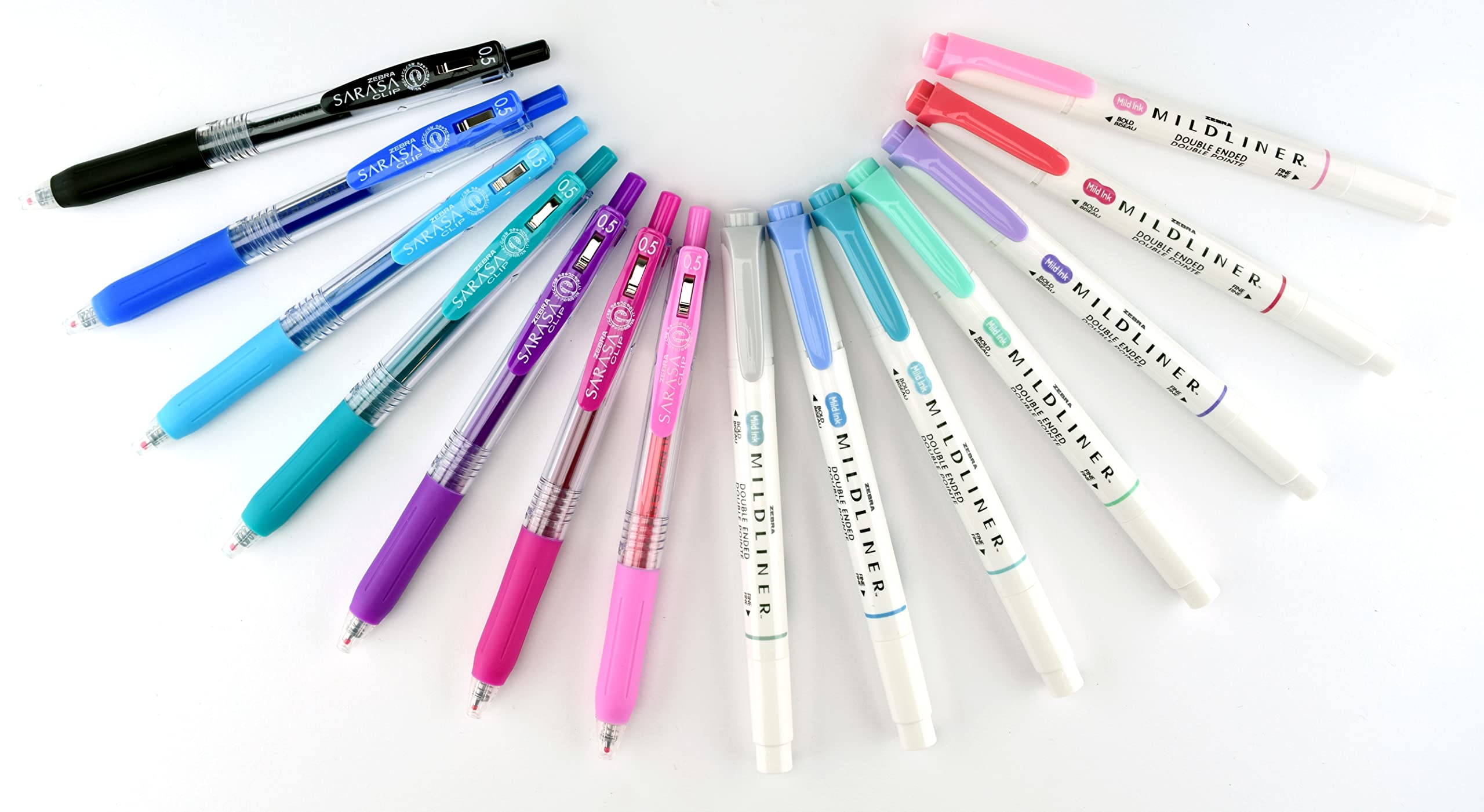 Zebra Pen MILDLINER Dual Tip Highlighter Journaling Set - 14 Count | Water Resistant Ink | Fine & Broad Tips 3