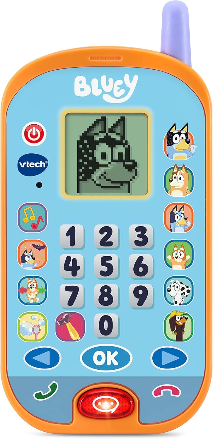 VTech Bluey Ring Ring Learning Phone - Interactive Voice-Activated Toy for Ages 3-6
