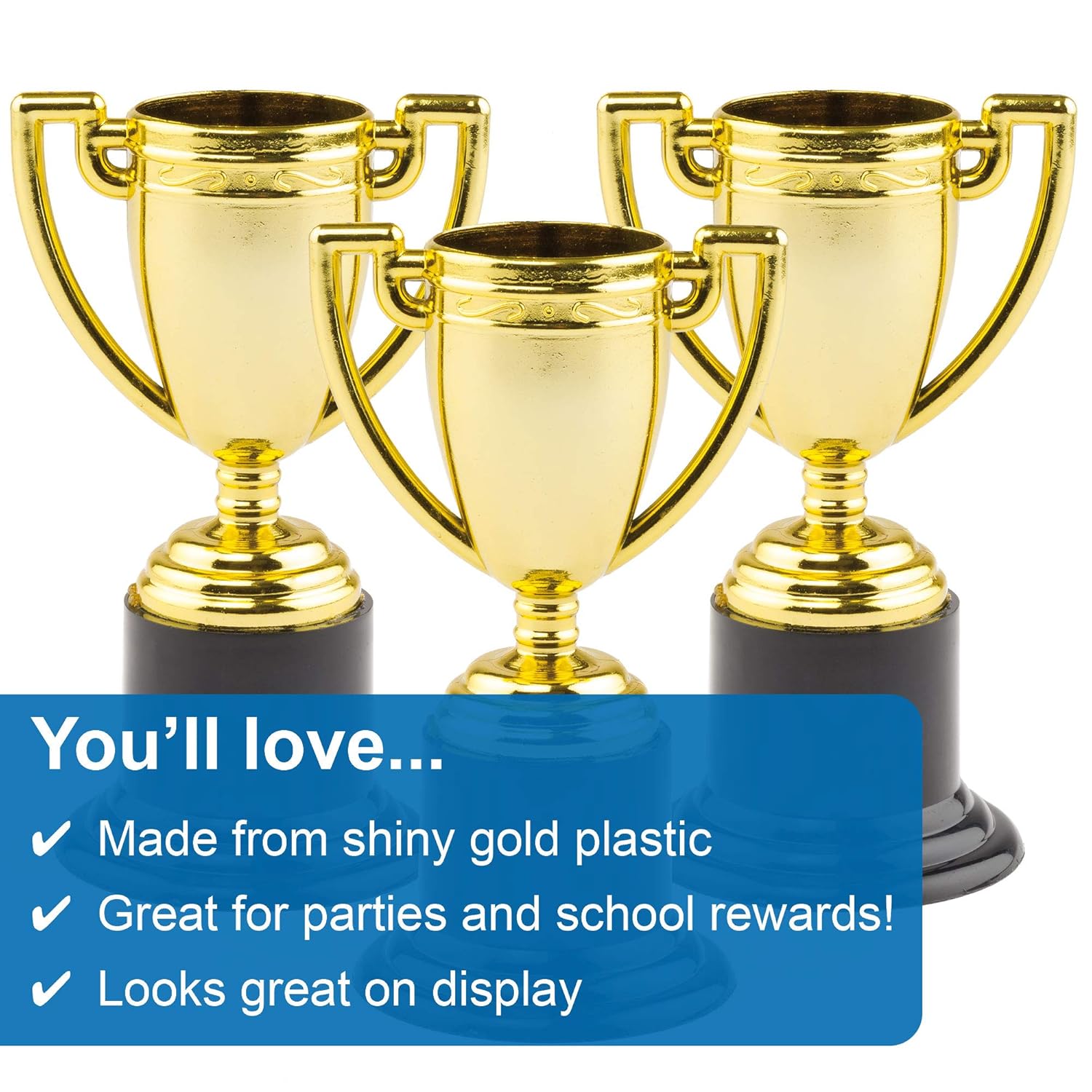 Baker Ross P670 Gold Trophies (Pack of 6) - Party Favors & Kids Rewards for Ages 3+ 4