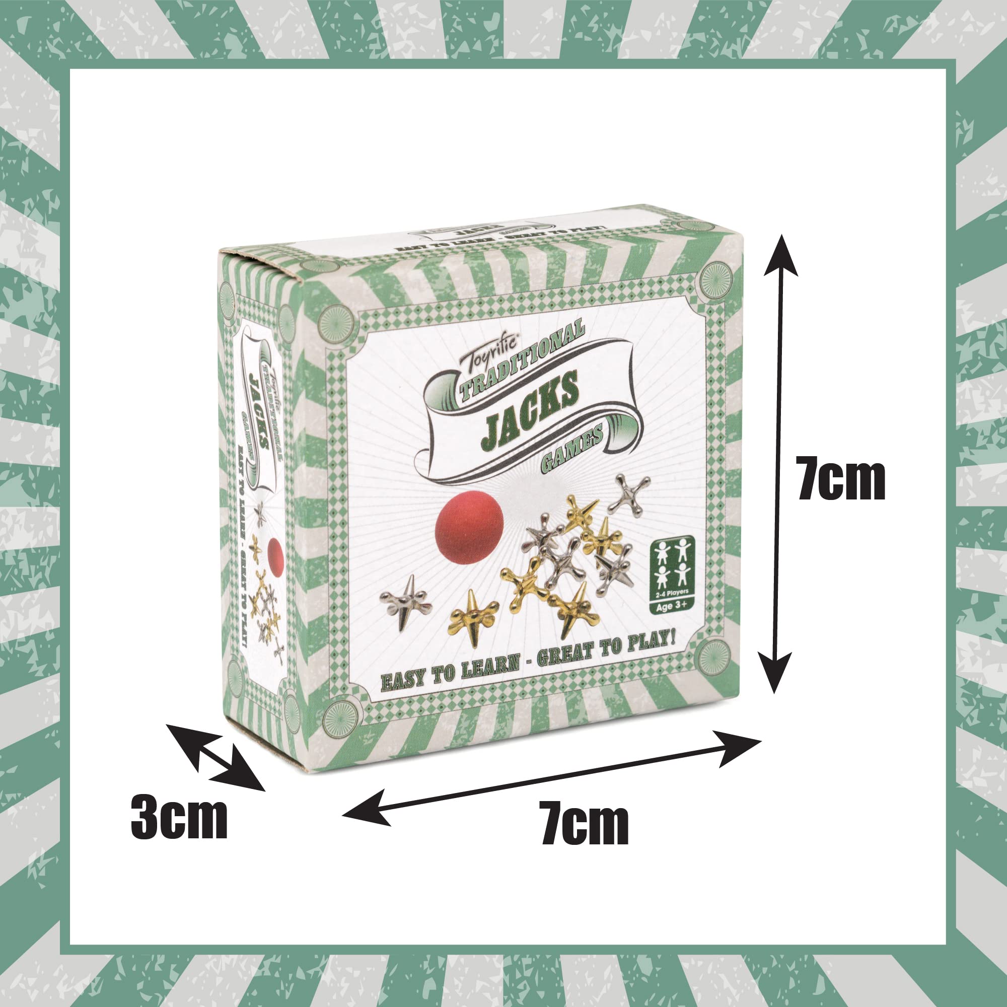 Toyrific Jacks Classic Metal Game Set with 9 Pieces and Ball 7