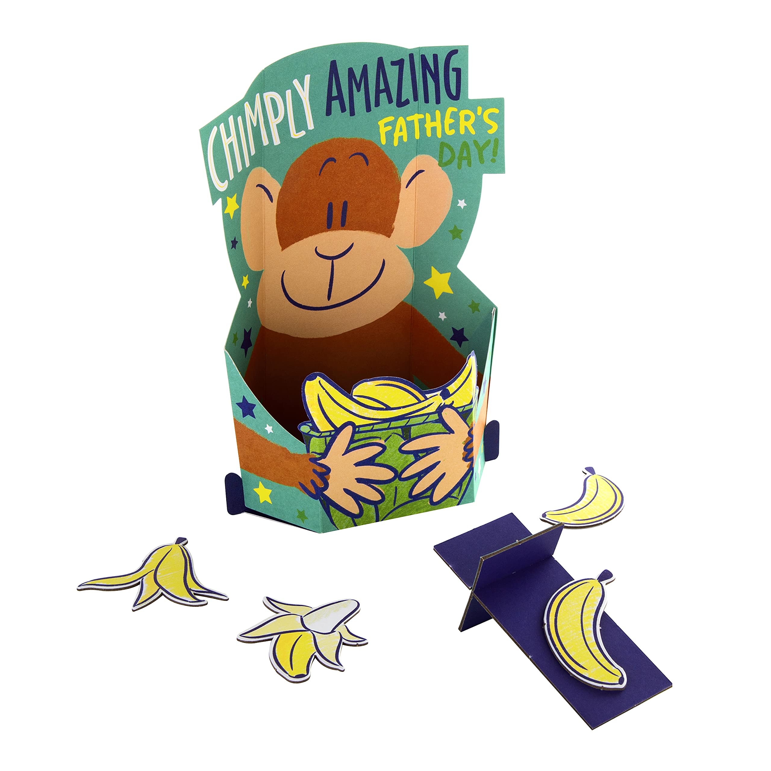 Hallmark Father's Day Pop Up Monkey 3D Card with Game | FSC-Certified | 22.8cm x 15.9cm