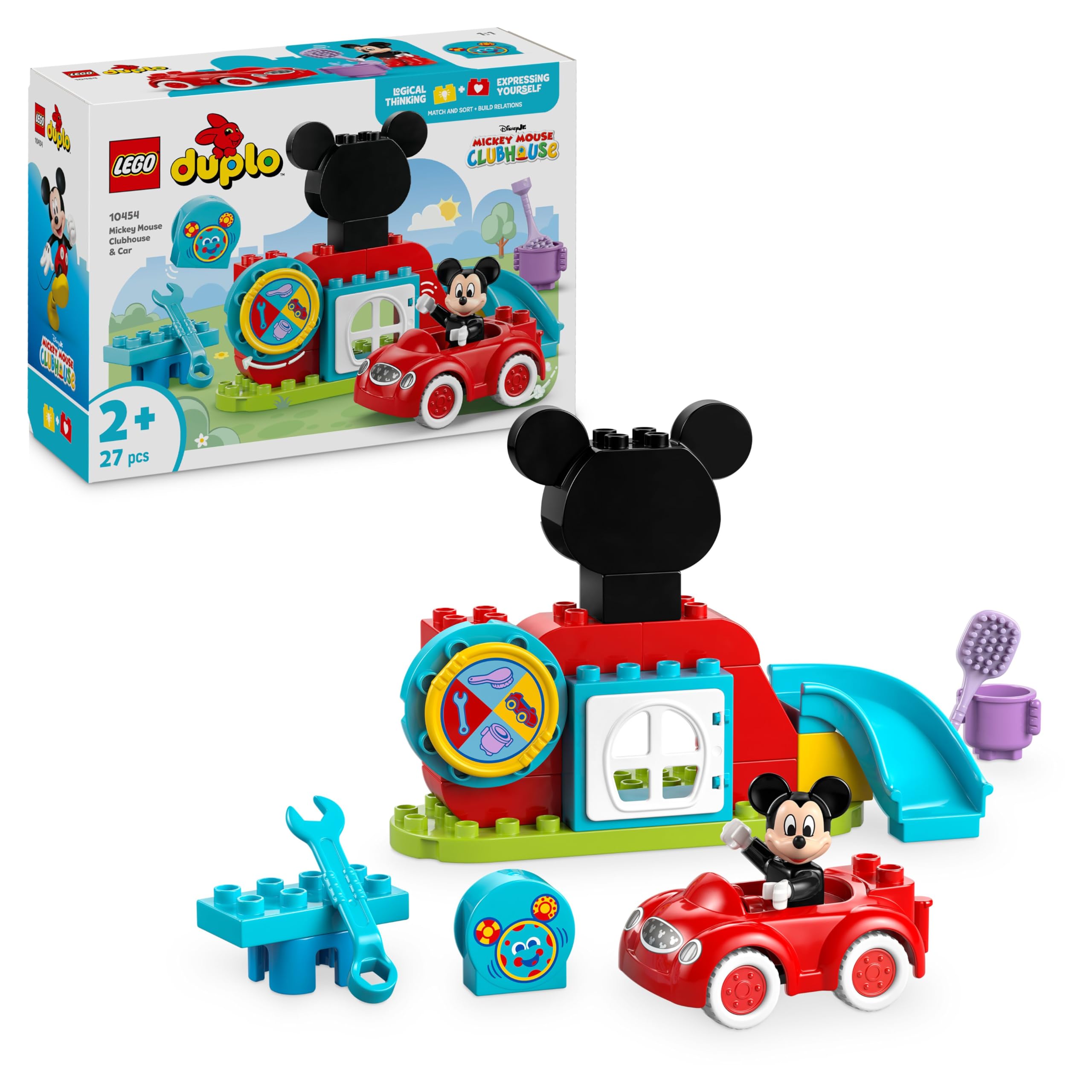 LEGO DUPLO Disney Mickey Mouse Clubhouse & Car Set - Building Toy for Toddlers 2+