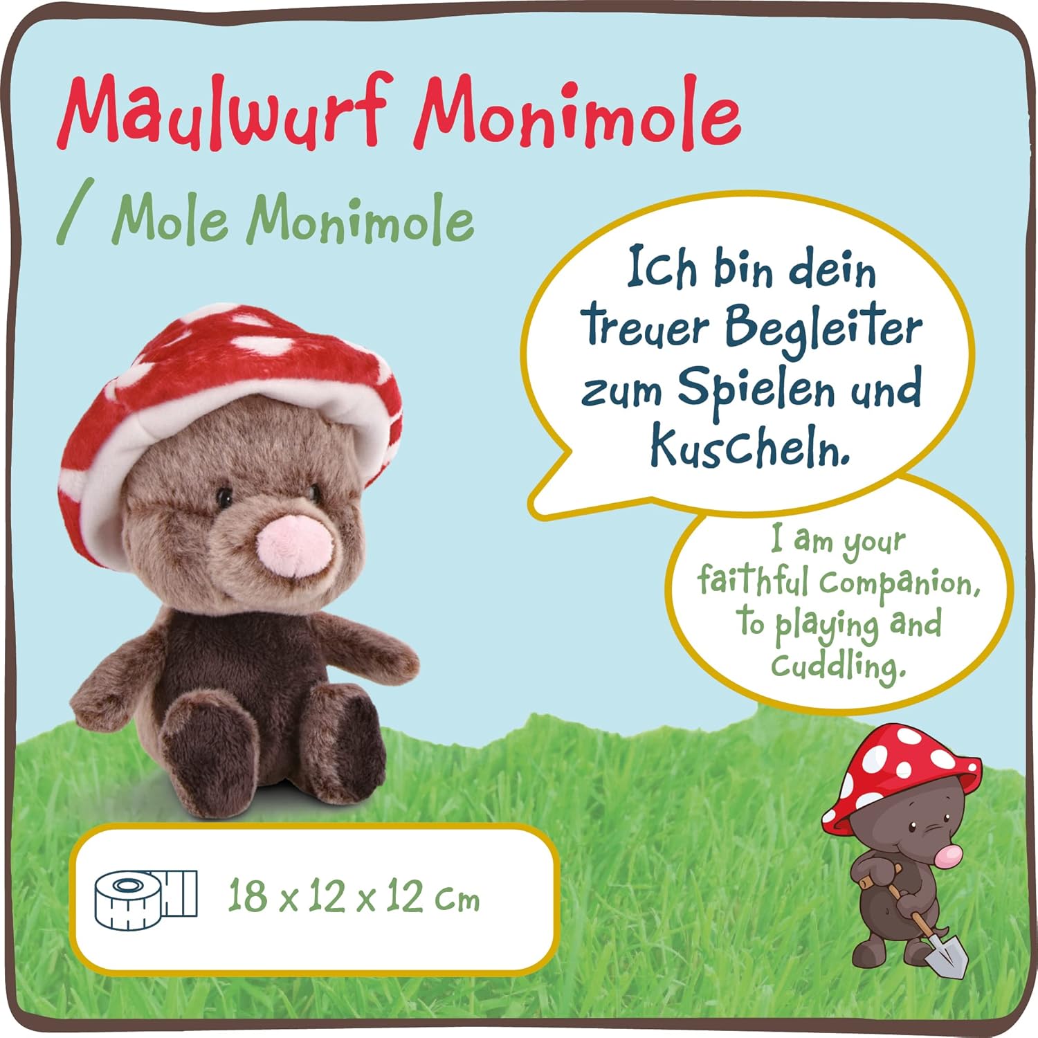 NICI Monimole Soft Toy 18 cm - Cuddly Plush for Kids & Adults 4