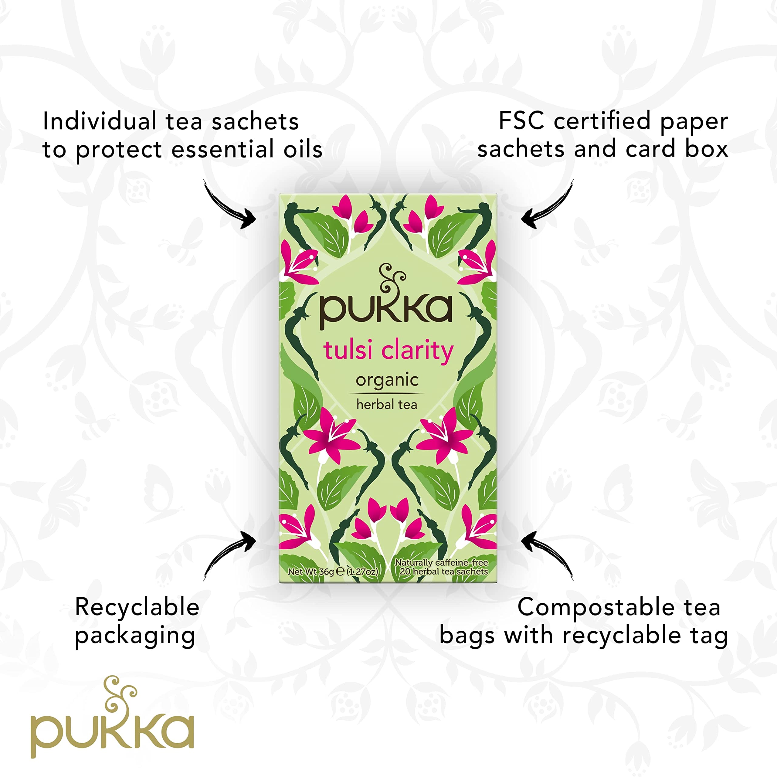 Pukka Herbs Tulsi Clarity Organic Herbal Tea - Mental Clarity, Caffeine-Free | 80 Count 5