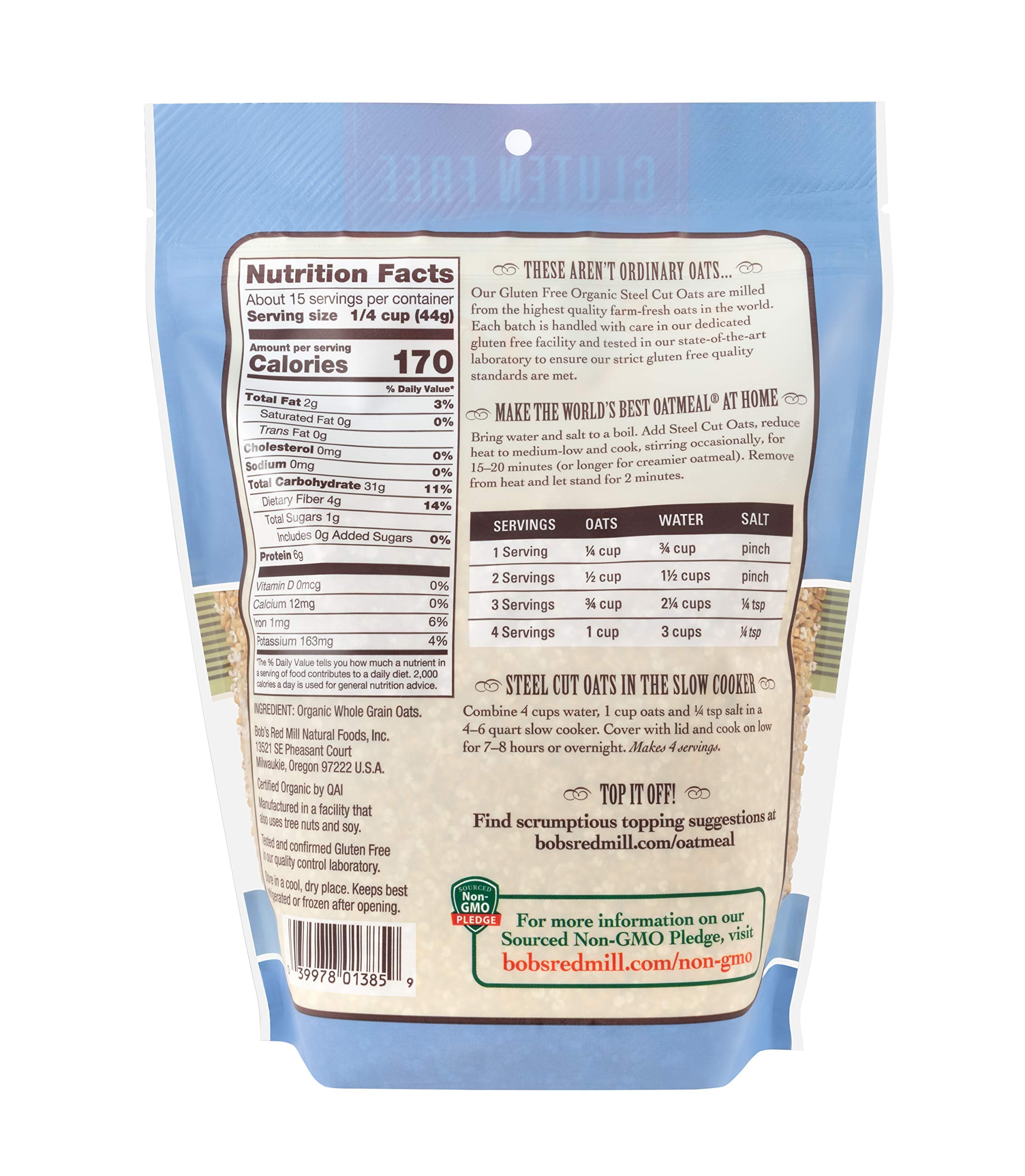 Bob's Red Mill - Gluten Free Organic Steel Cut Oats 680g 4