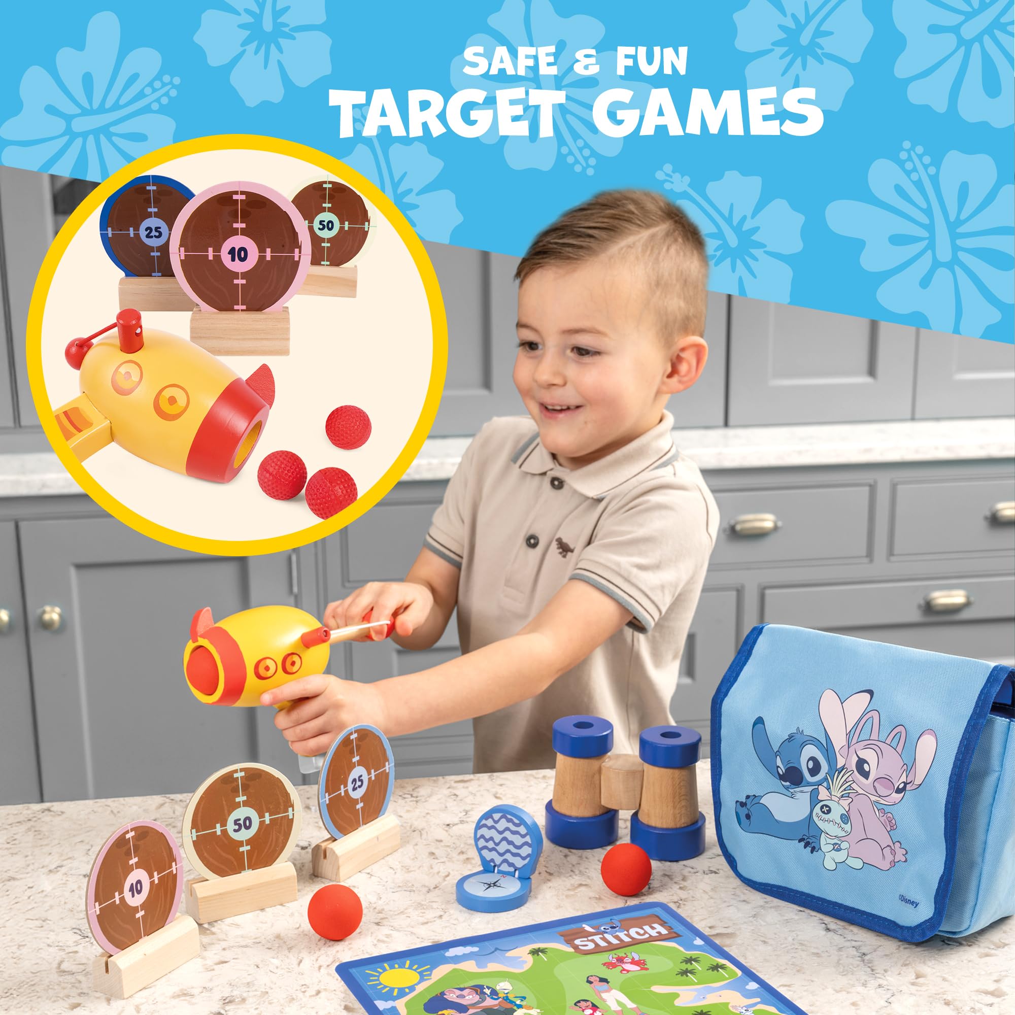 Lilo and Stitch Adventure Bag Playset - Target Game with Toy Blaster & Binoculars | Kids 4+