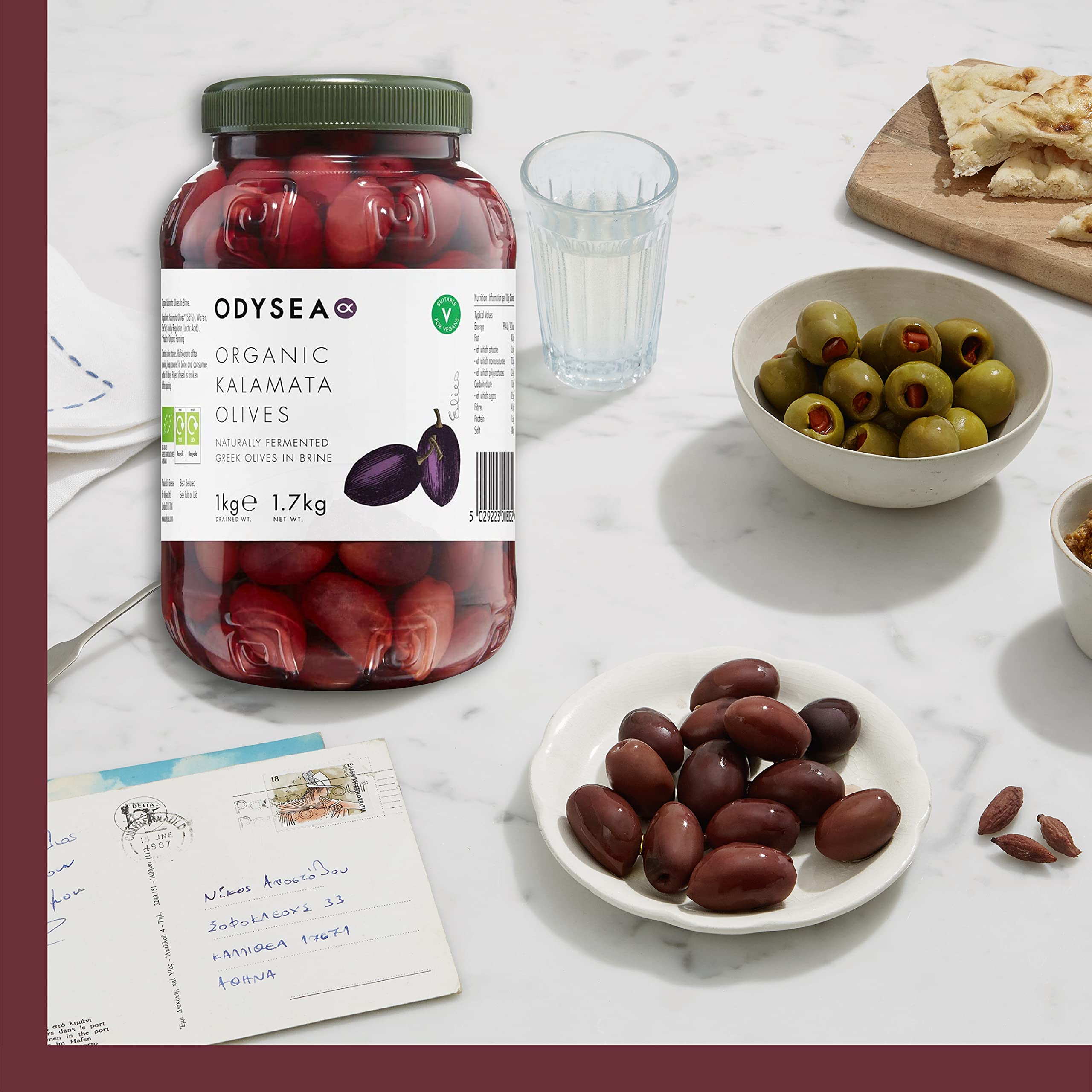 Odysea Bio-Kalamata-Oliven ohne Kern in Salzlake, 1 kg Glas 3