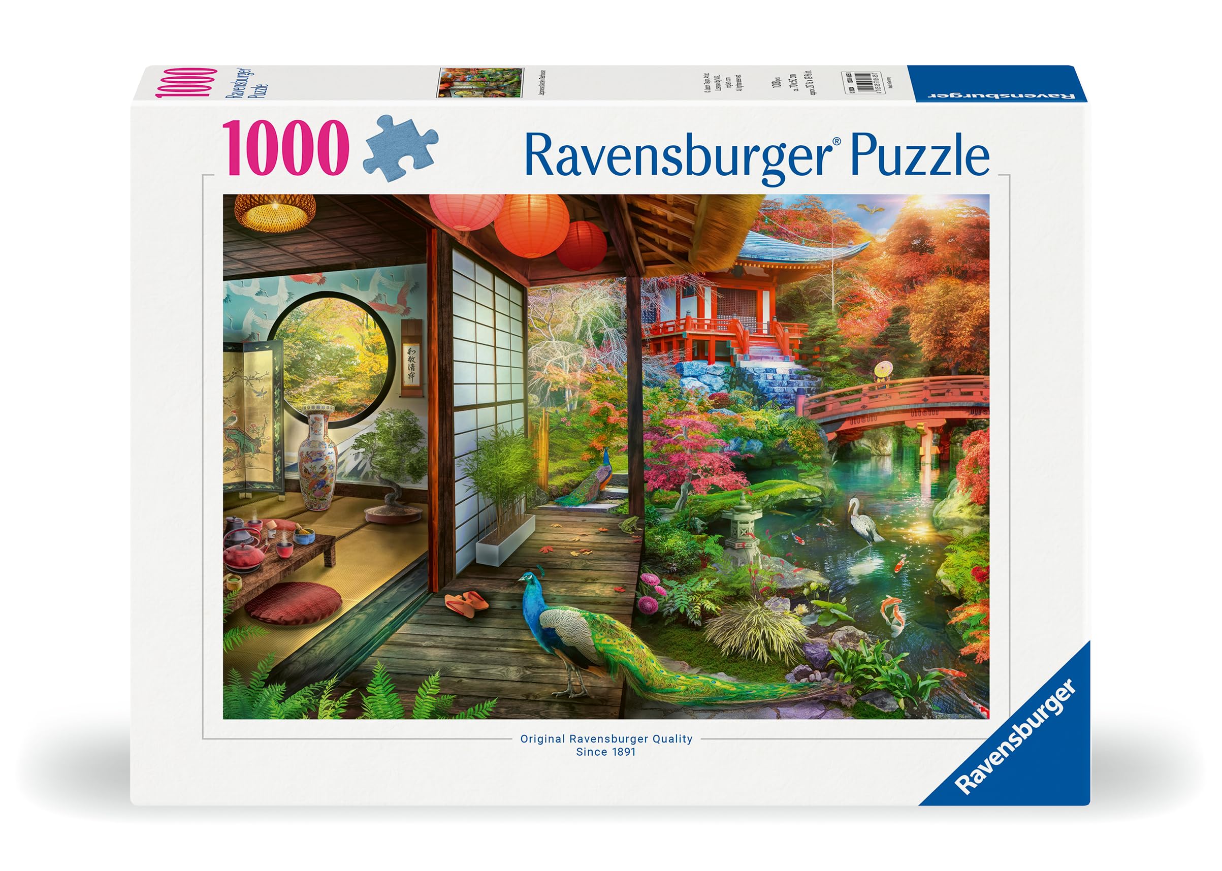 Ravensburger Japanese Garden Teahouse Jigsaw Puzzle - 1000 Pieces for Adults | Glare-Free Finish