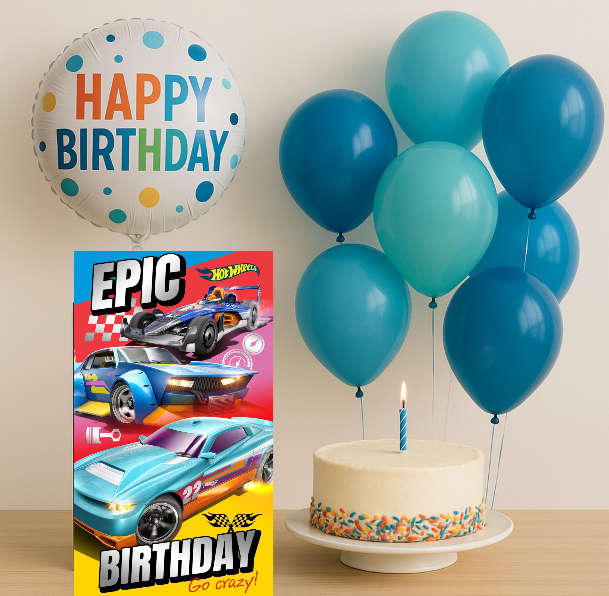 Hot Wheels Birthday Card Set - 10-Pack Multi-Design Party Invitations 3