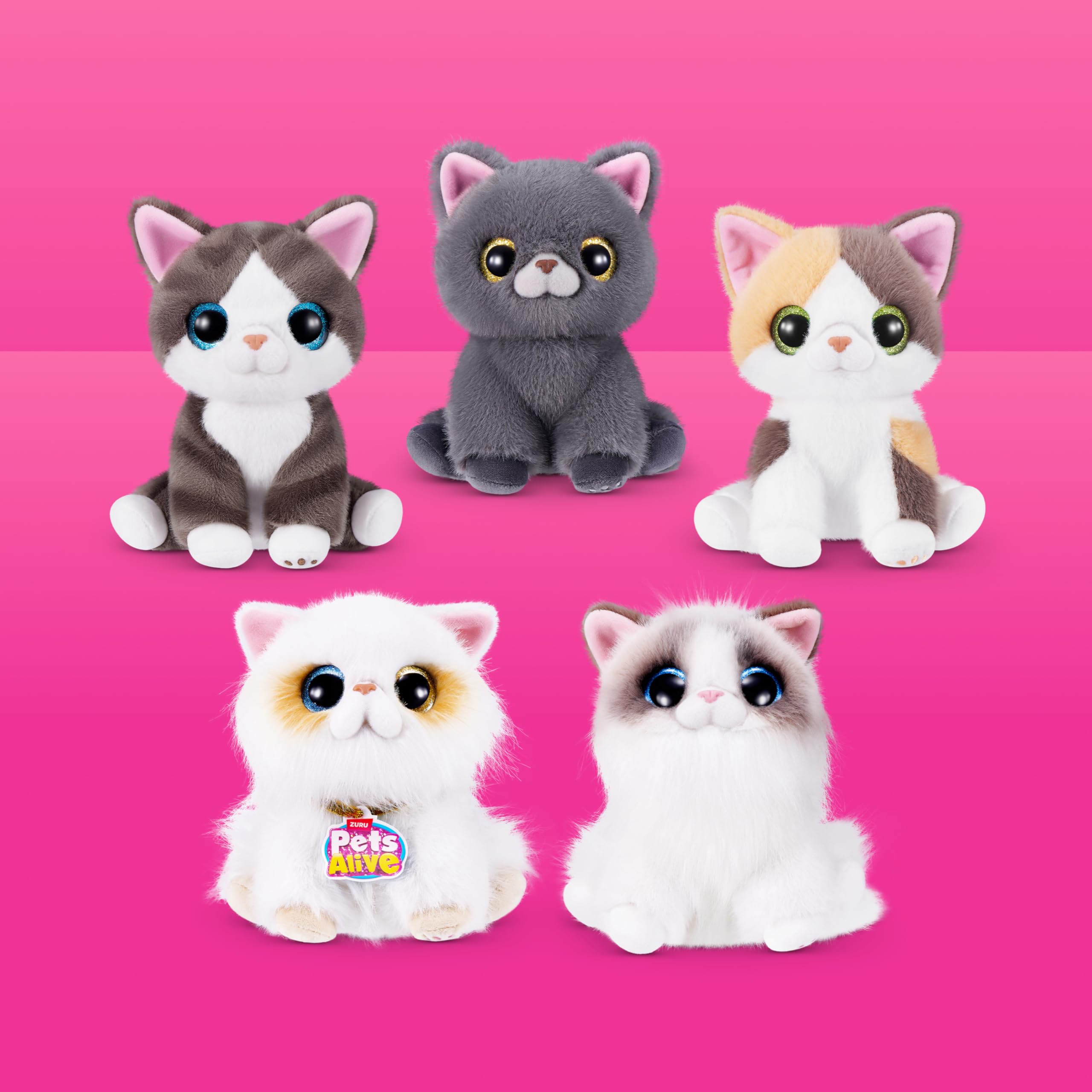 Pets Alive Smitten Kittens Series 2 British Shorthair Interactive Plush Toy by ZURU | 7.87 inches