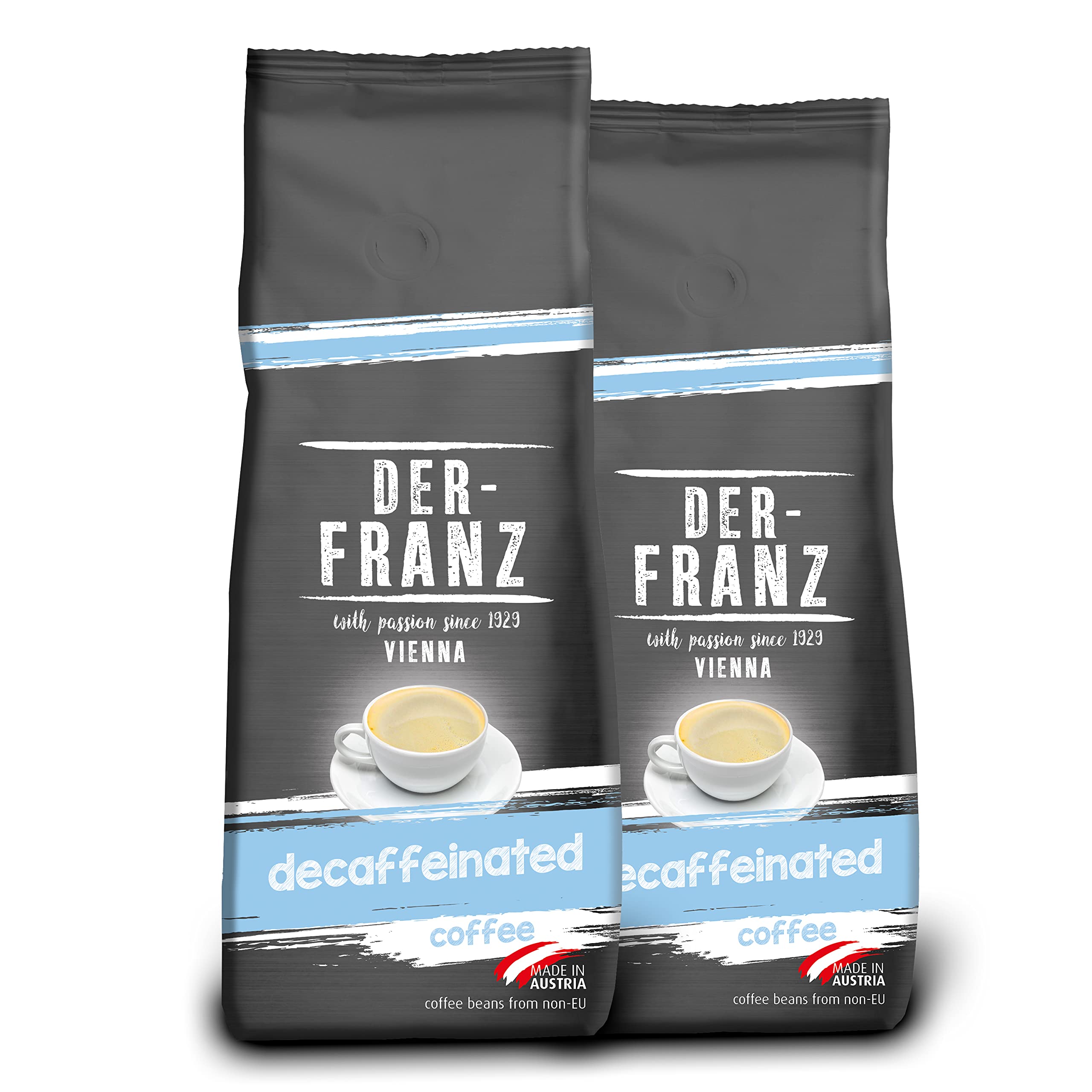 Der-Franz Decaffeinated Ground Coffee, 100% Arabica Blend, 2 x 500g